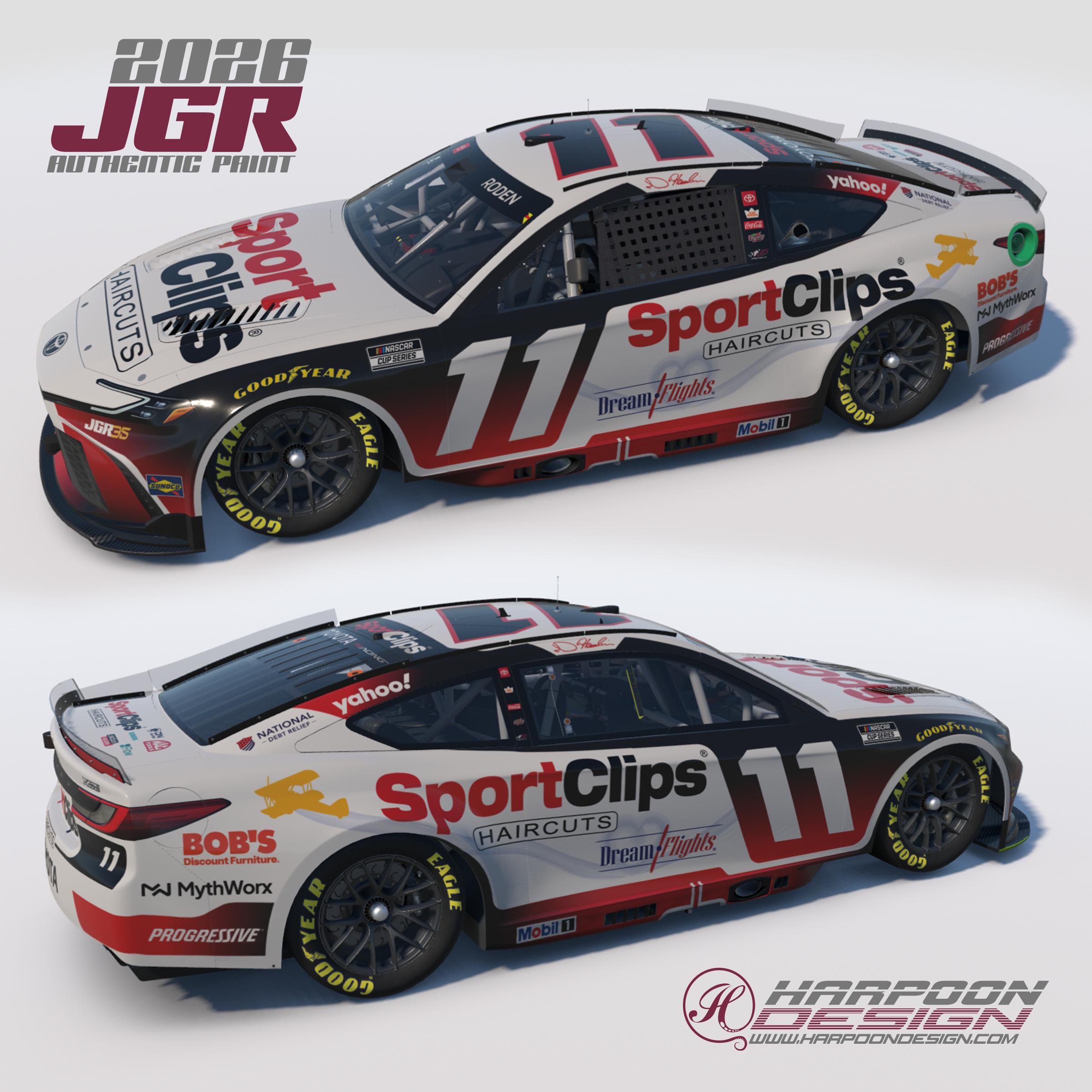 Preview of 2026 Denny Hamlin Sport Clips Dream Flights Toyota Camry No Num by Brantley Roden