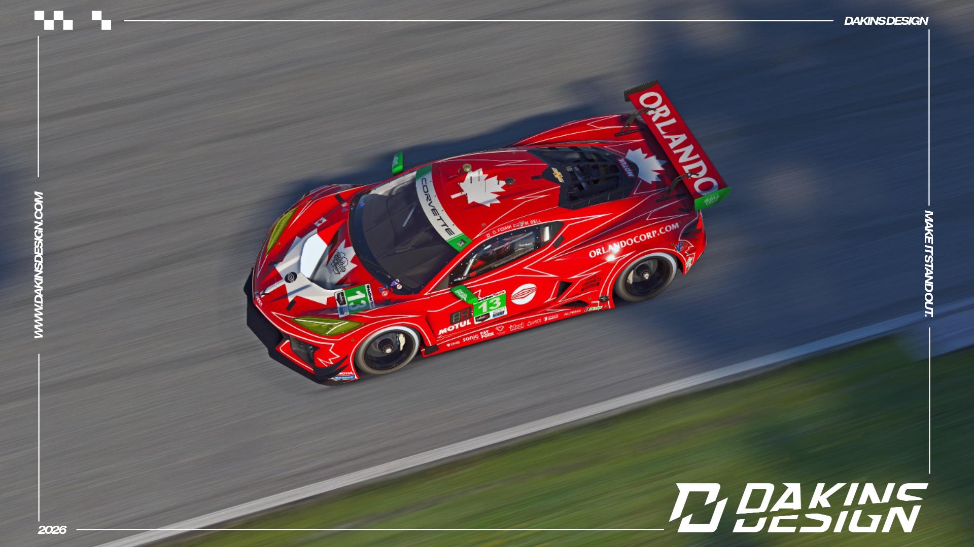 Preview of OFFICIAL 2026 13 Autosport (AWA) x Orlando Corp. Corvette Z06 GT3.R IMSA GTD by Jason Dakins