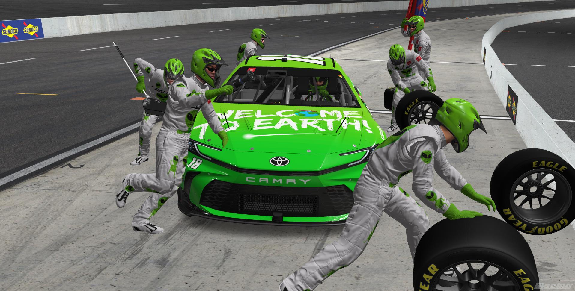 Preview of Kyle Busch alien sponsafier suit by Gavin V McDonald