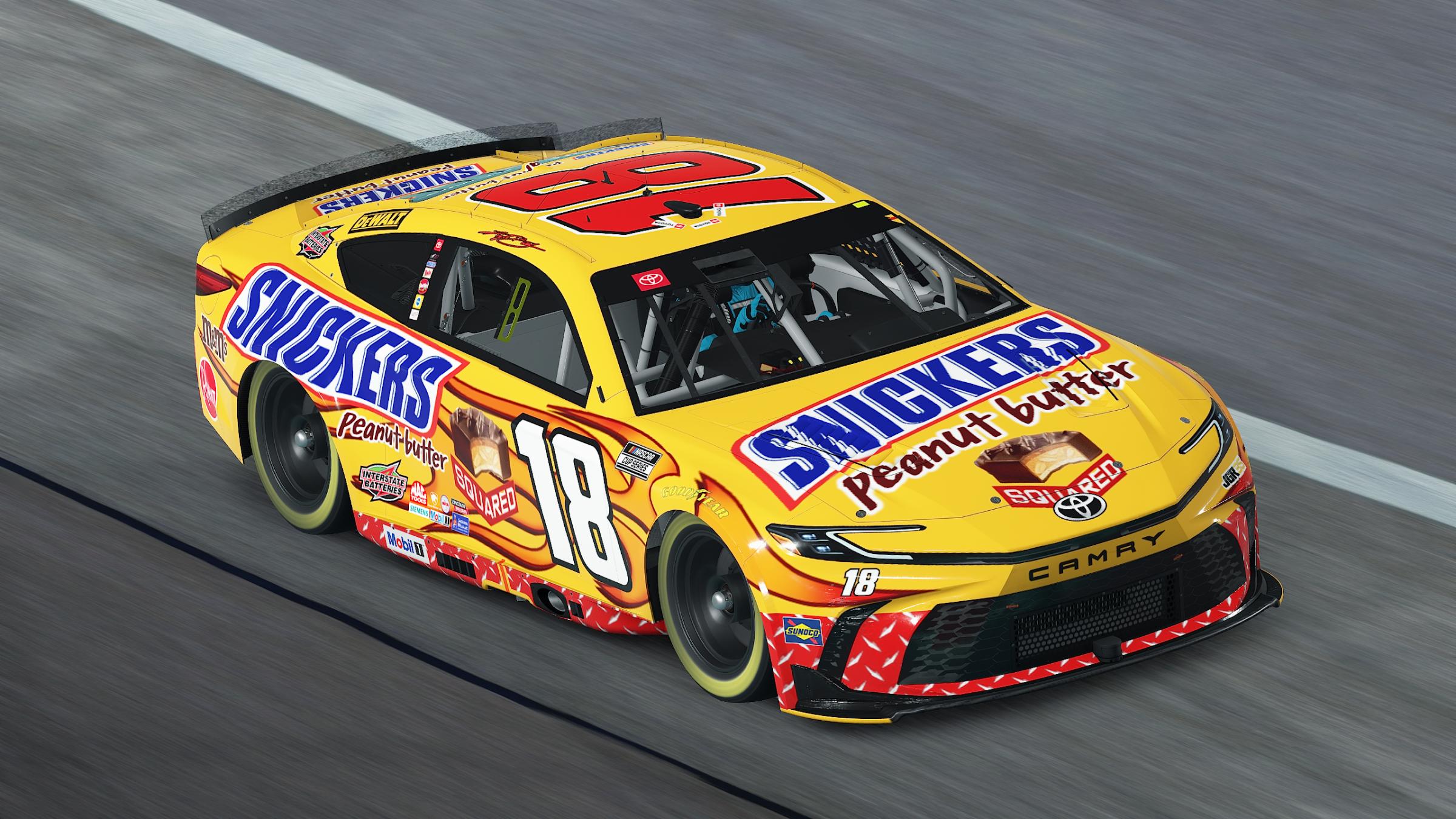 Preview of Kyle Busch 2026 Snickers Peanut Butter Squared Cup Camry (No Numbers) by Aledam Contreras