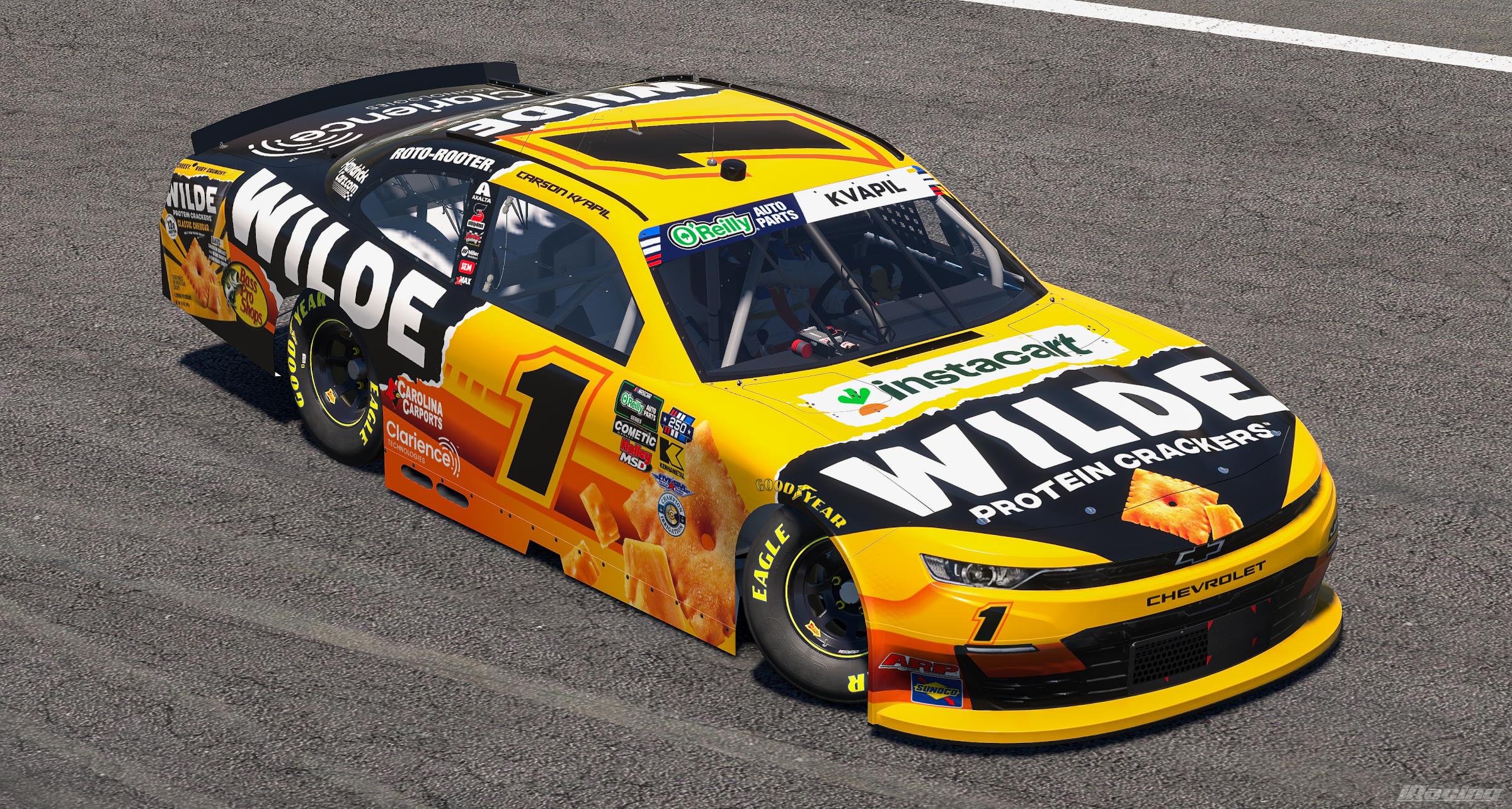 Preview of 2026 Carson Kvapil WILDE Protein Crackers Chevrolet by Ryan A Williams