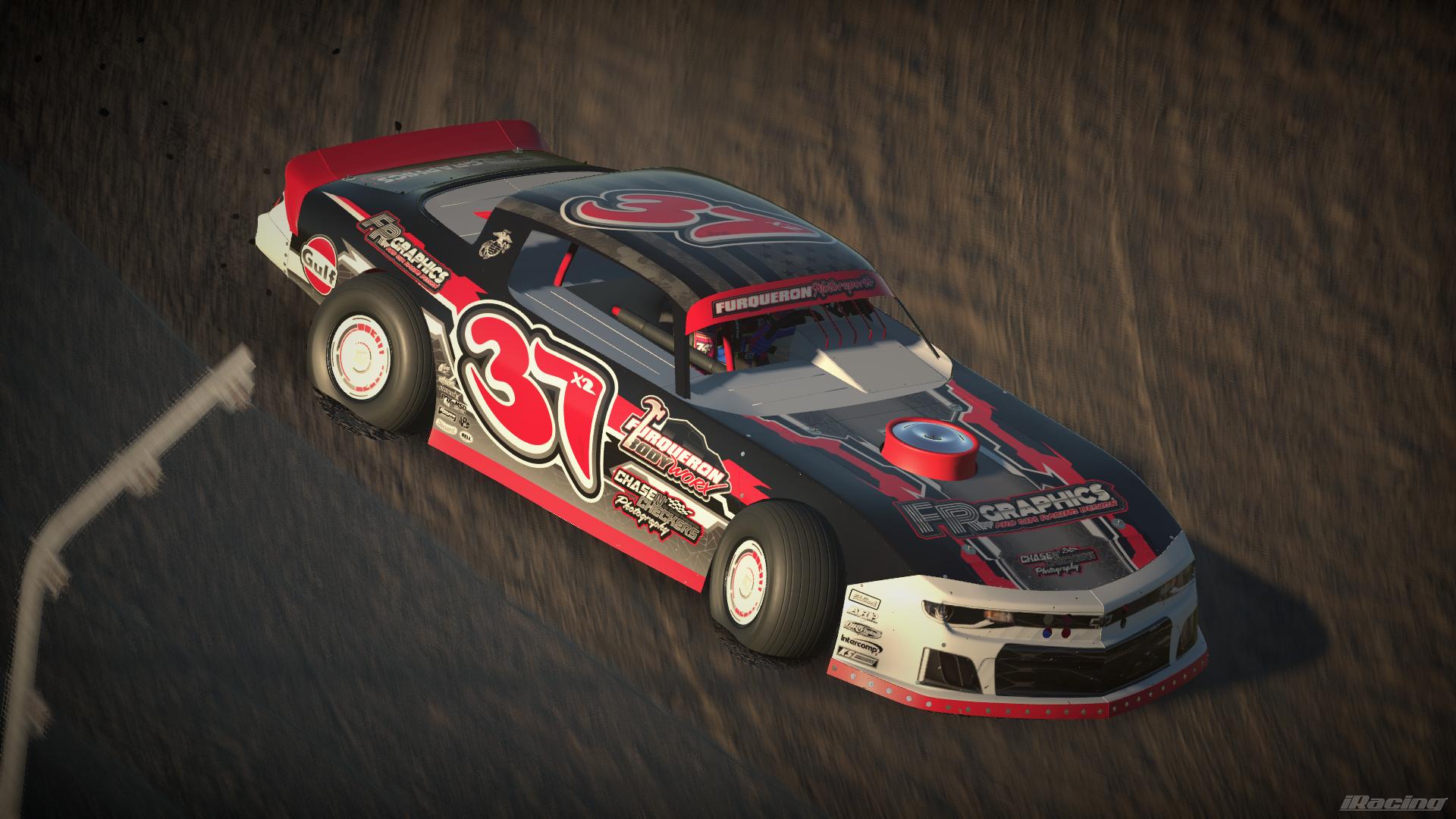 Preview of Furqueron Motorsports 37X2 Dirt Street Stock FLO RED BLACK by Manix Furqueron