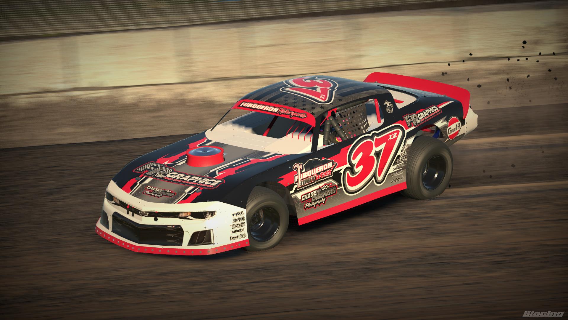 Preview of Furqueron Motorsports 37X2 Dirt Street Stock FLO RED BLACK by Manix Furqueron