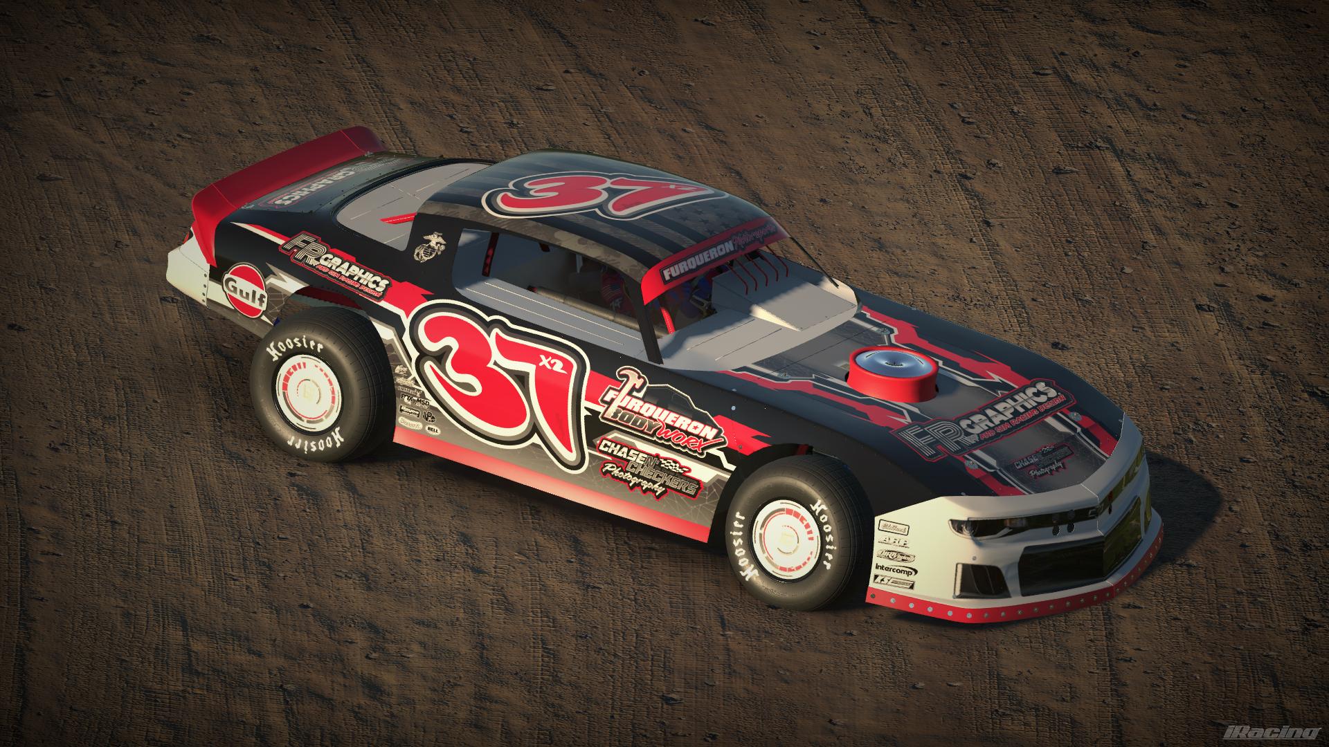 Preview of Furqueron Motorsports 37X2 Dirt Street Stock FLO RED BLACK by Manix Furqueron