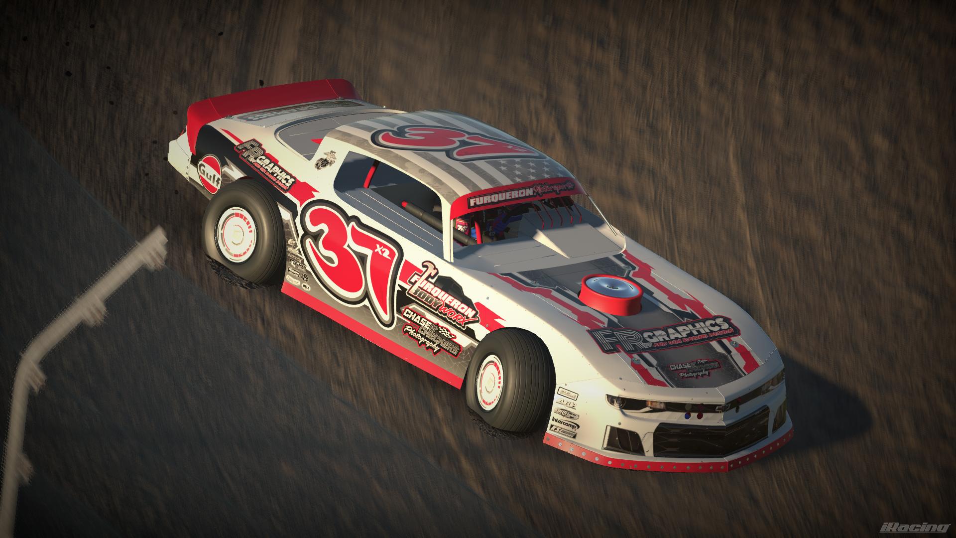 Preview of Furqueron Motorsports 37X2 Dirt Street Stock FLO RED WHITE by Manix Furqueron