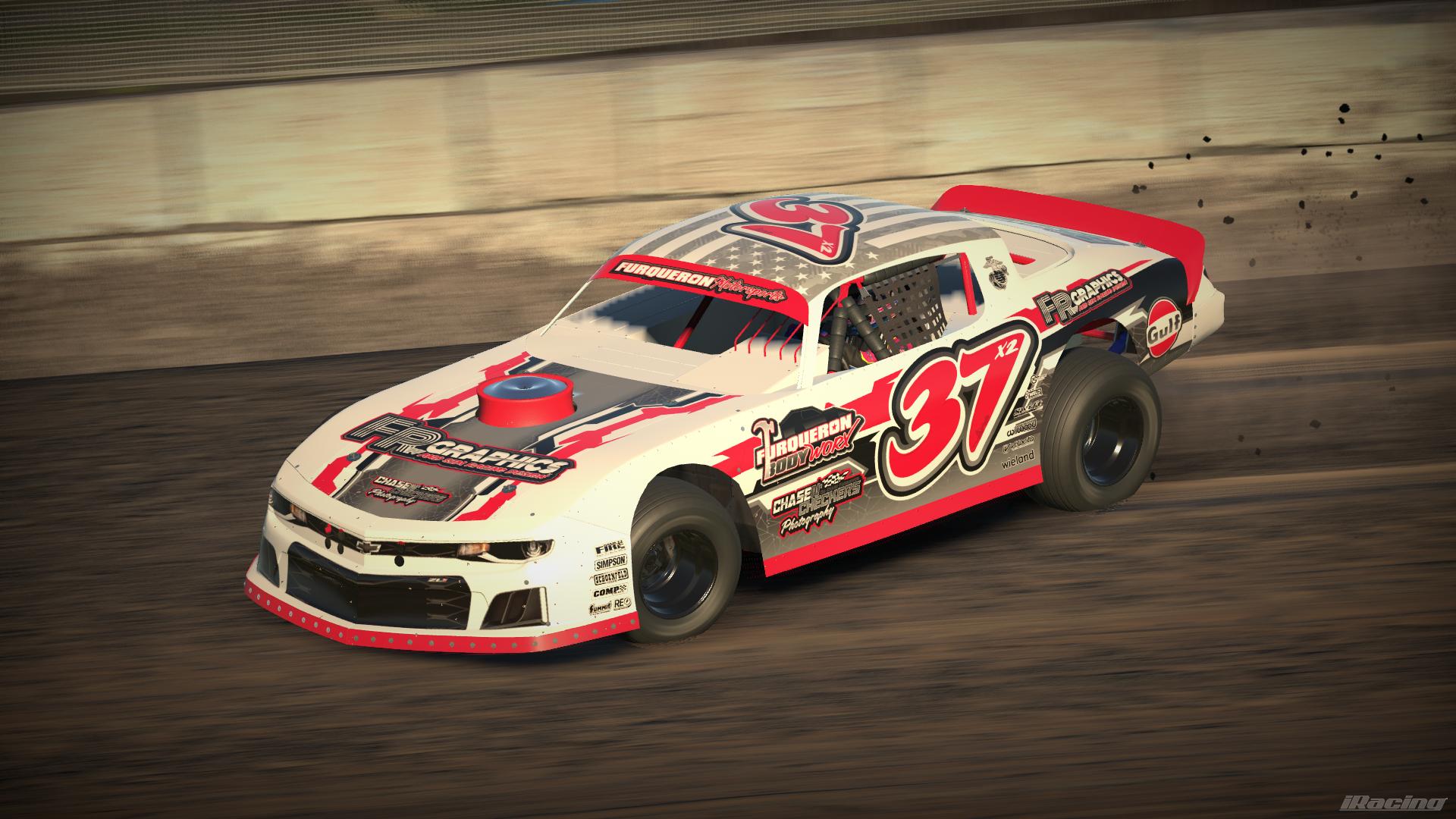Preview of Furqueron Motorsports 37X2 Dirt Street Stock FLO RED WHITE by Manix Furqueron