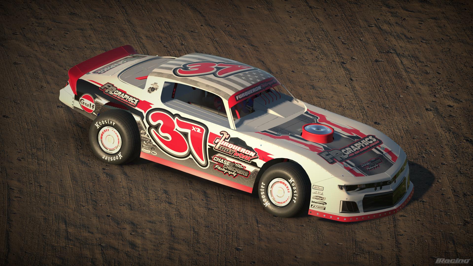 Preview of Furqueron Motorsports 37X2 Dirt Street Stock FLO RED WHITE by Manix Furqueron
