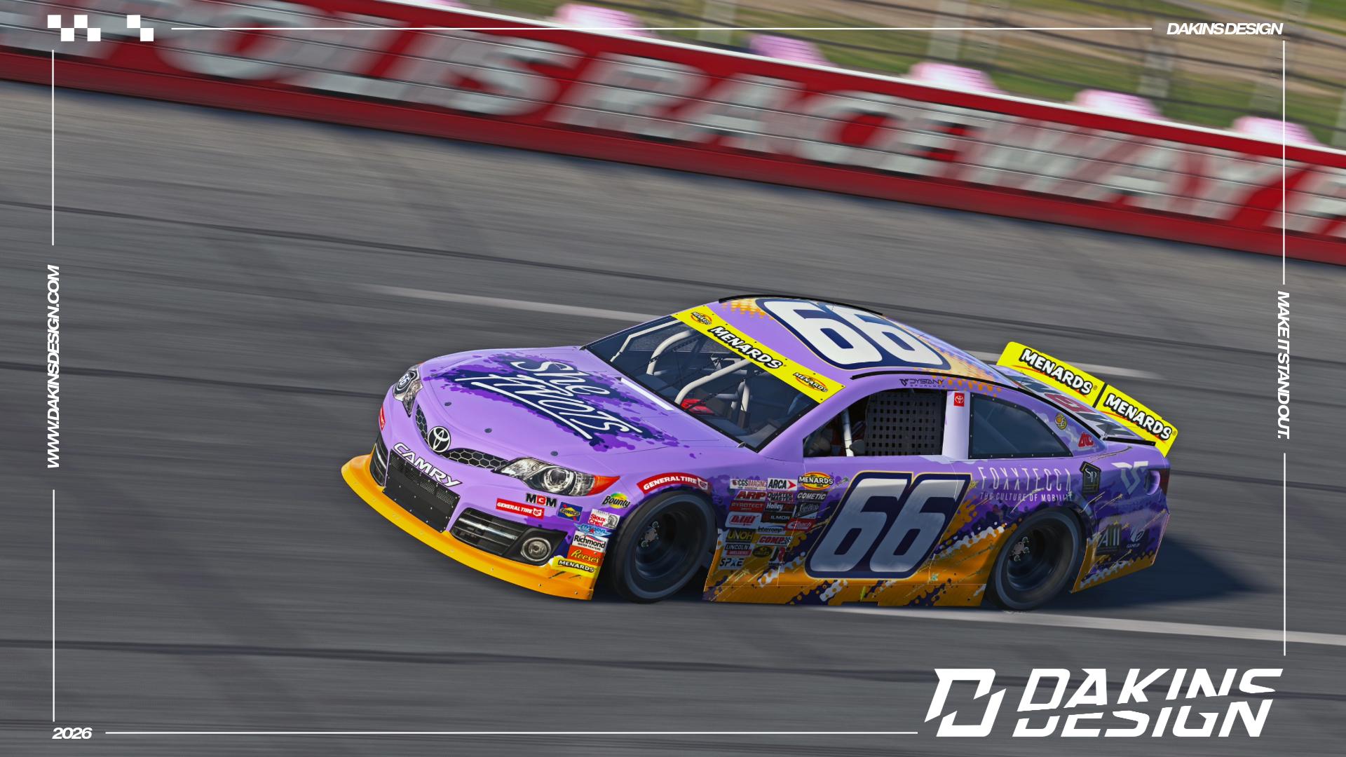 Preview of OFFICIAL #66 Foxxtecca x MBM Motorsports x She Pivots Dystany Spurlock ARCA Menards Toyota Camry by Jason Dakins