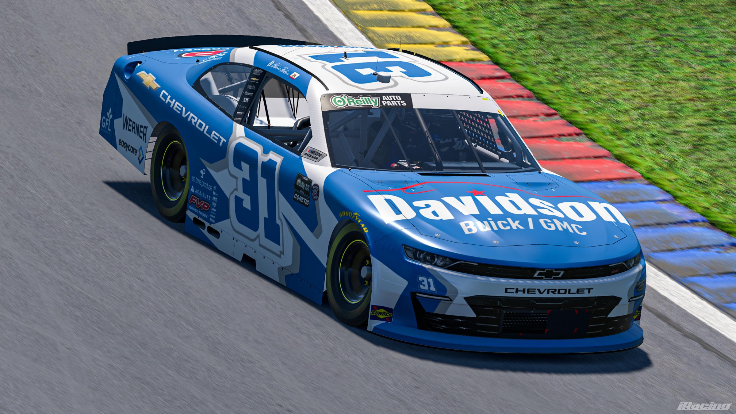 Preview of Official #31 Blaine Perkins Davidson of Rome Custom Numbers by Justin Teel