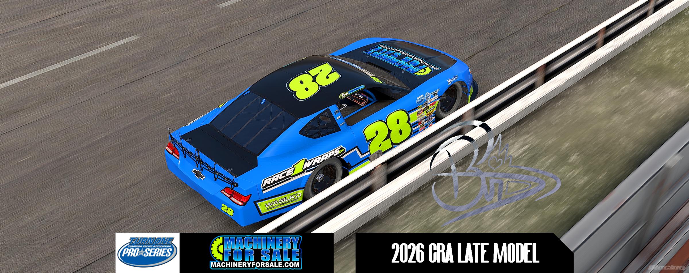 Preview of SIM STAMP 2026 Kevin Cremonesi MachineryForSale.com Late Model #28 by Dominic Barbagallo