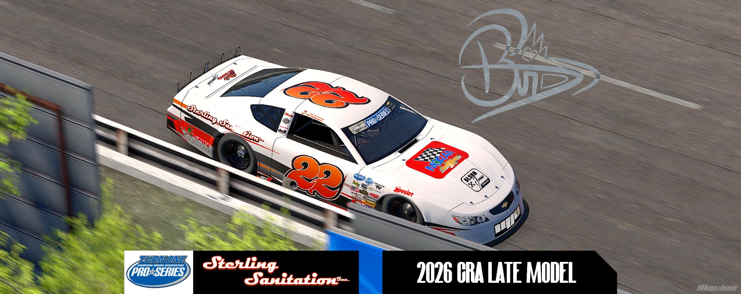 Preview of SIM STAMP 2026 Jimmy Tucker Sterling Sanitation Late Model #22 by Dominic Barbagallo