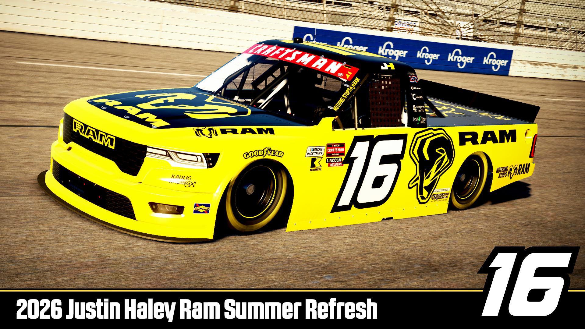 Preview of Justin Haley 2026 Kaulig Ram Summer Refresh Truck #16 by DG Swiss