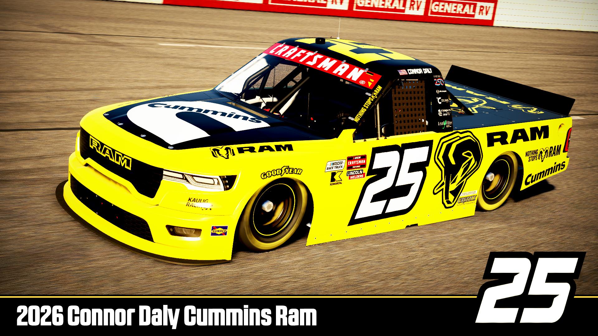 Preview of Connor Daly 2026 Kaulig Cummins Ram  by DG Swiss