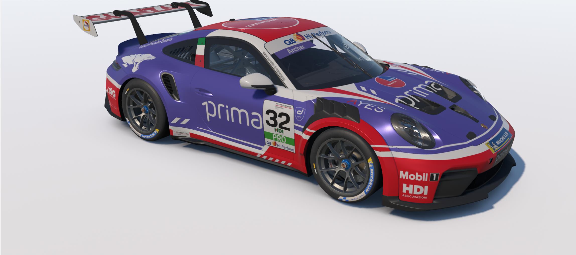 Preview of Prima Ghinzani Car #32 Porsche Carrera Cup Italia - Giancarlo Quaresmini by Keith Archer