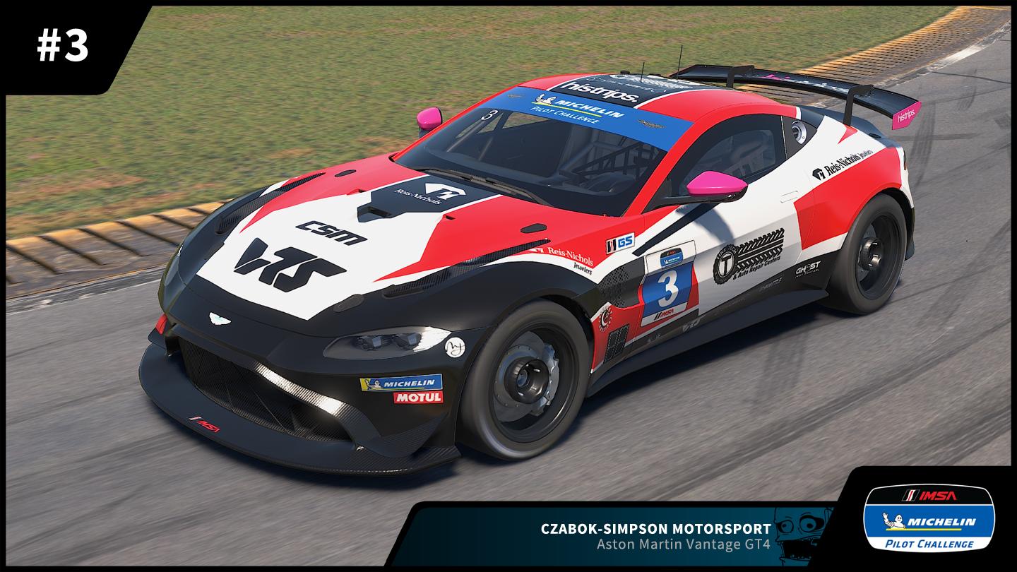 Preview of #3 Czabok Simpson Motorsport Aston Martin Vantage GT4 2026 IMSA Michelin Pilot Challenge by Zack W Gould