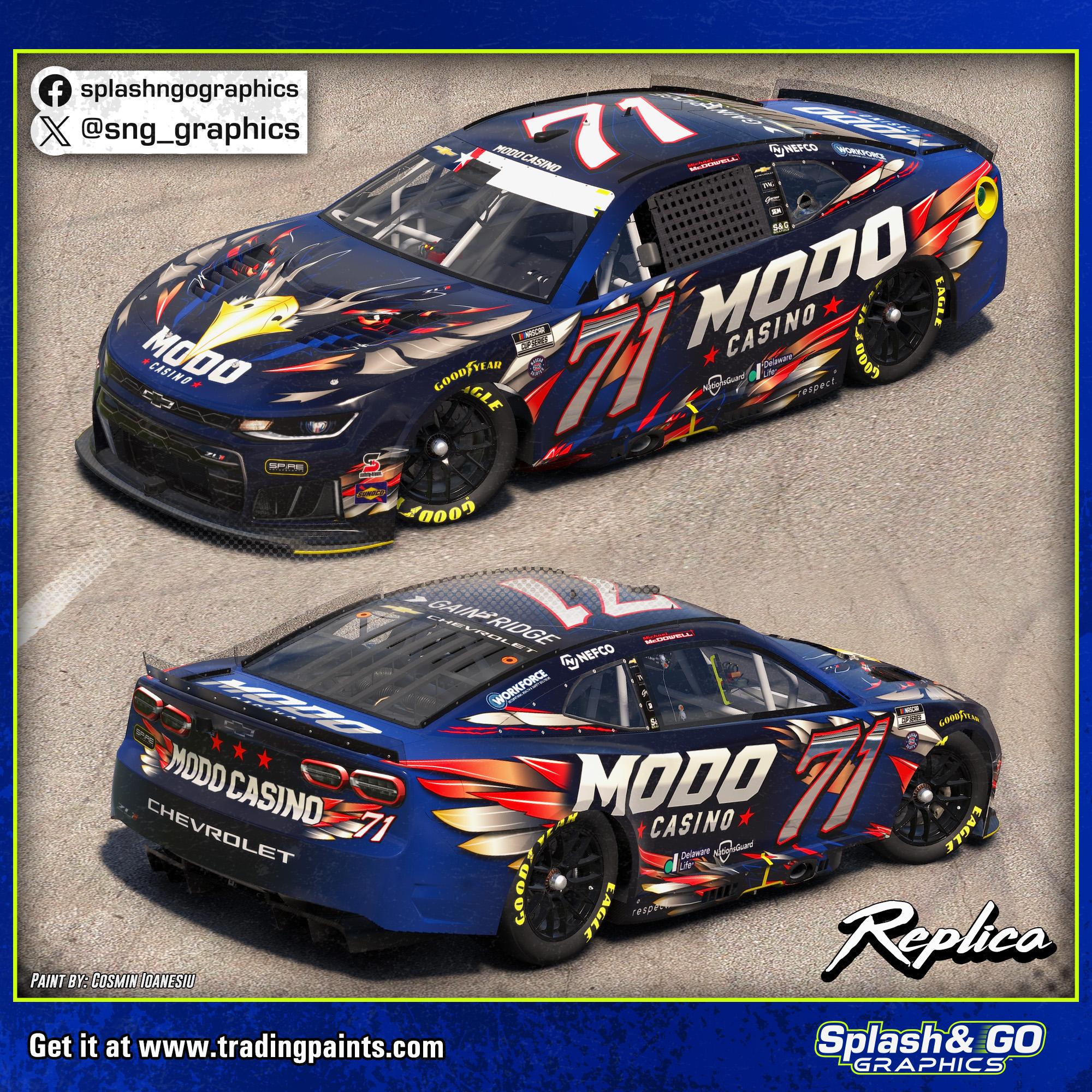 Preview of Michael McDowell Modo Casino 2026 Charlotte 600 #71 by Cosmin I.