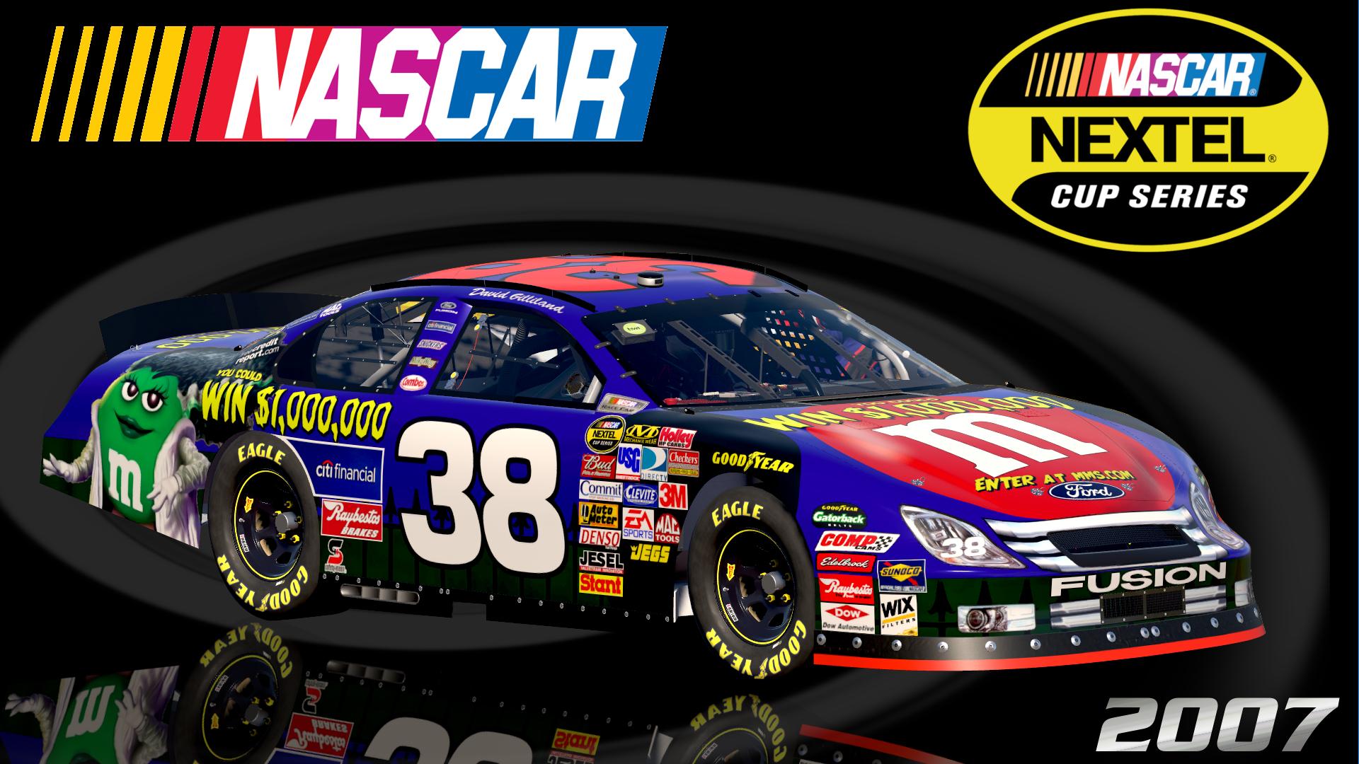 Preview of #38 David Gilliland 2007 M&Ms Win $1,000,000 Halloween Ford Fusion Sim Stamped Number by Christian Budd