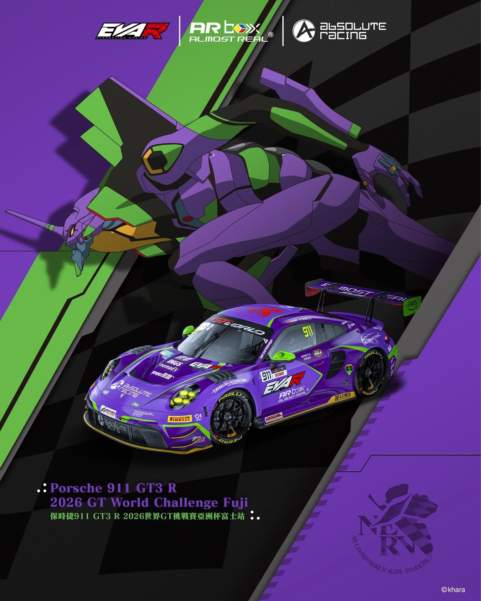 Preview of EVA Racing / Evangelion-01 Test Type Livery from Fuji 2026 GTWC Asia by Keith Archer