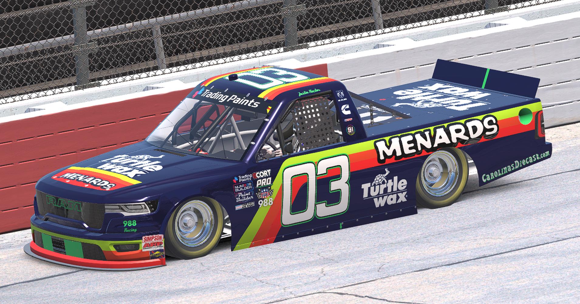 Preview of NASCAR Craftsman Truck Menards Throwback RAM by Justin Rector