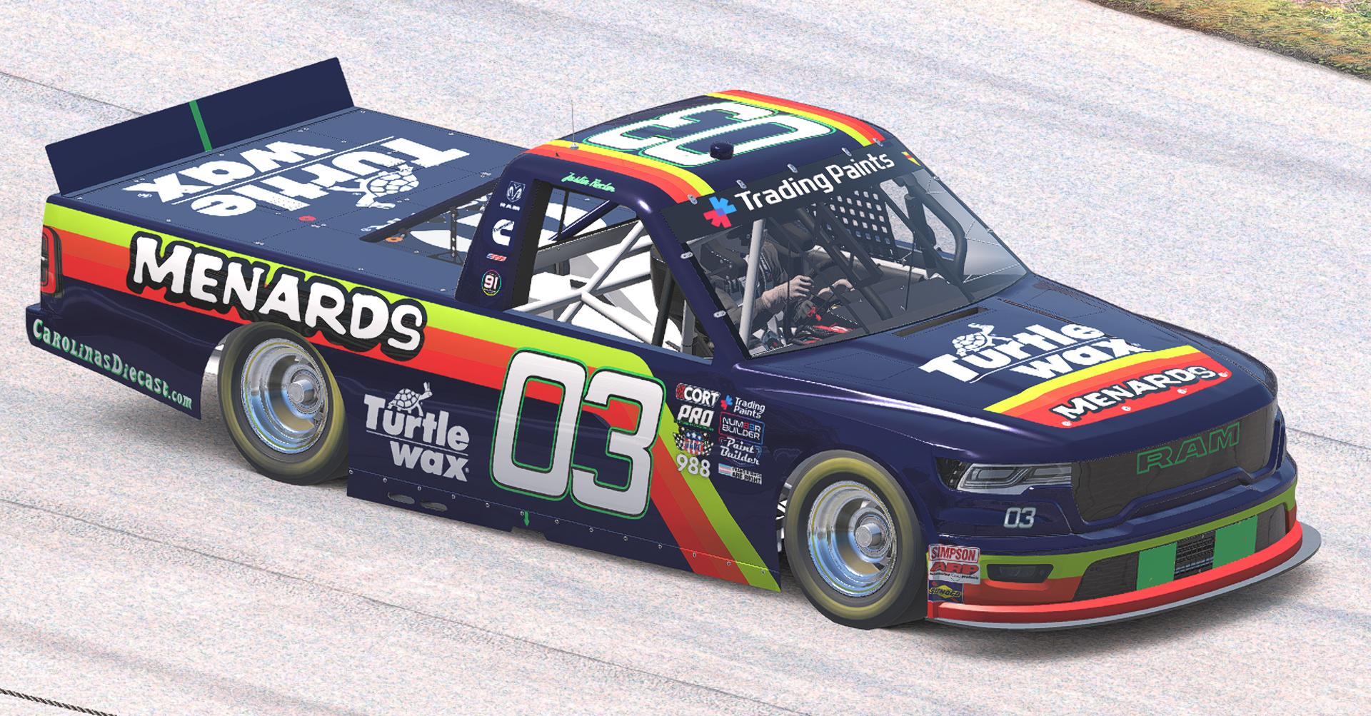 Preview of NASCAR Craftsman Truck Menards Throwback RAM by Justin Rector