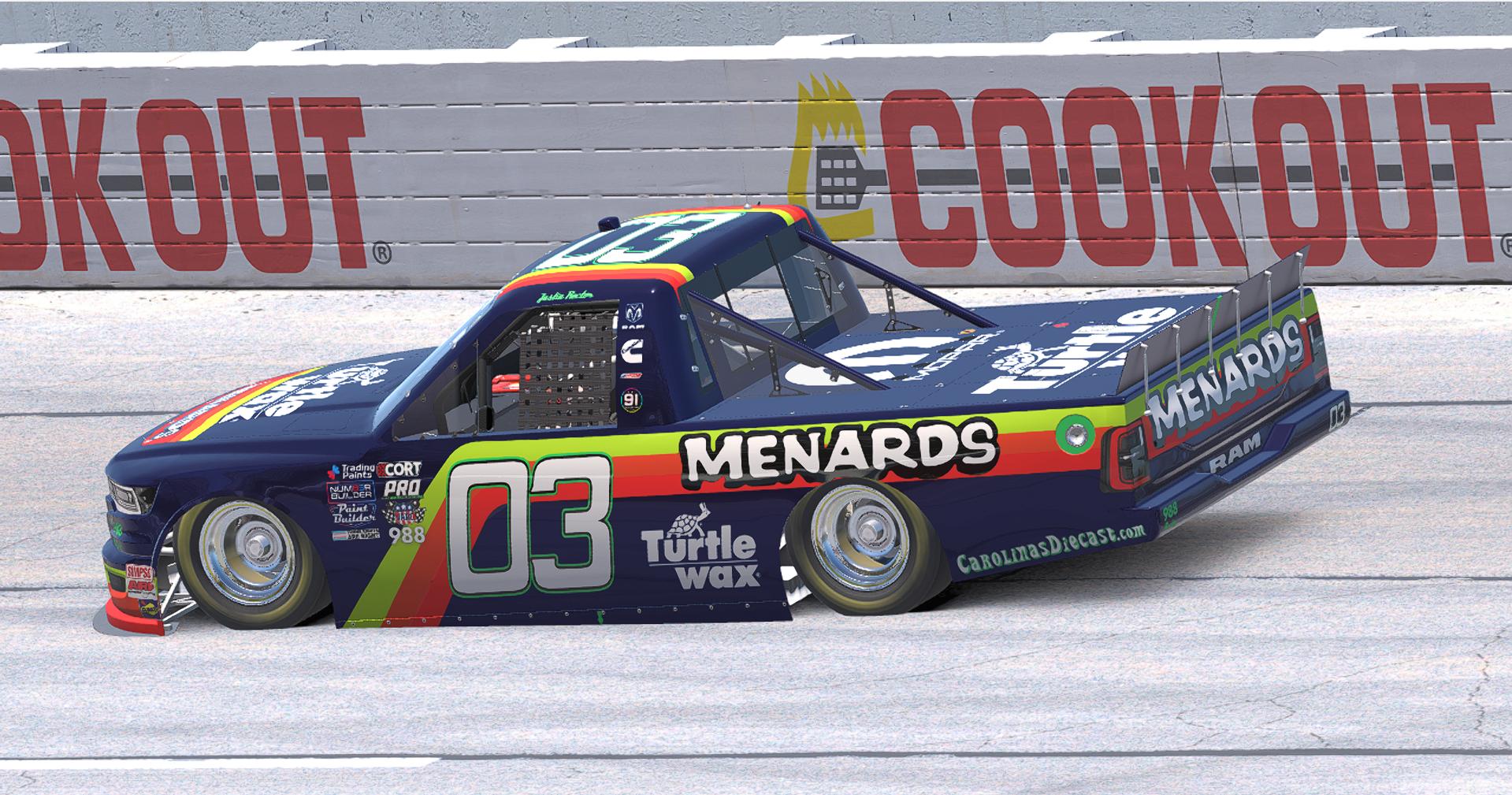 Preview of NASCAR Craftsman Truck Menards Throwback RAM by Justin Rector
