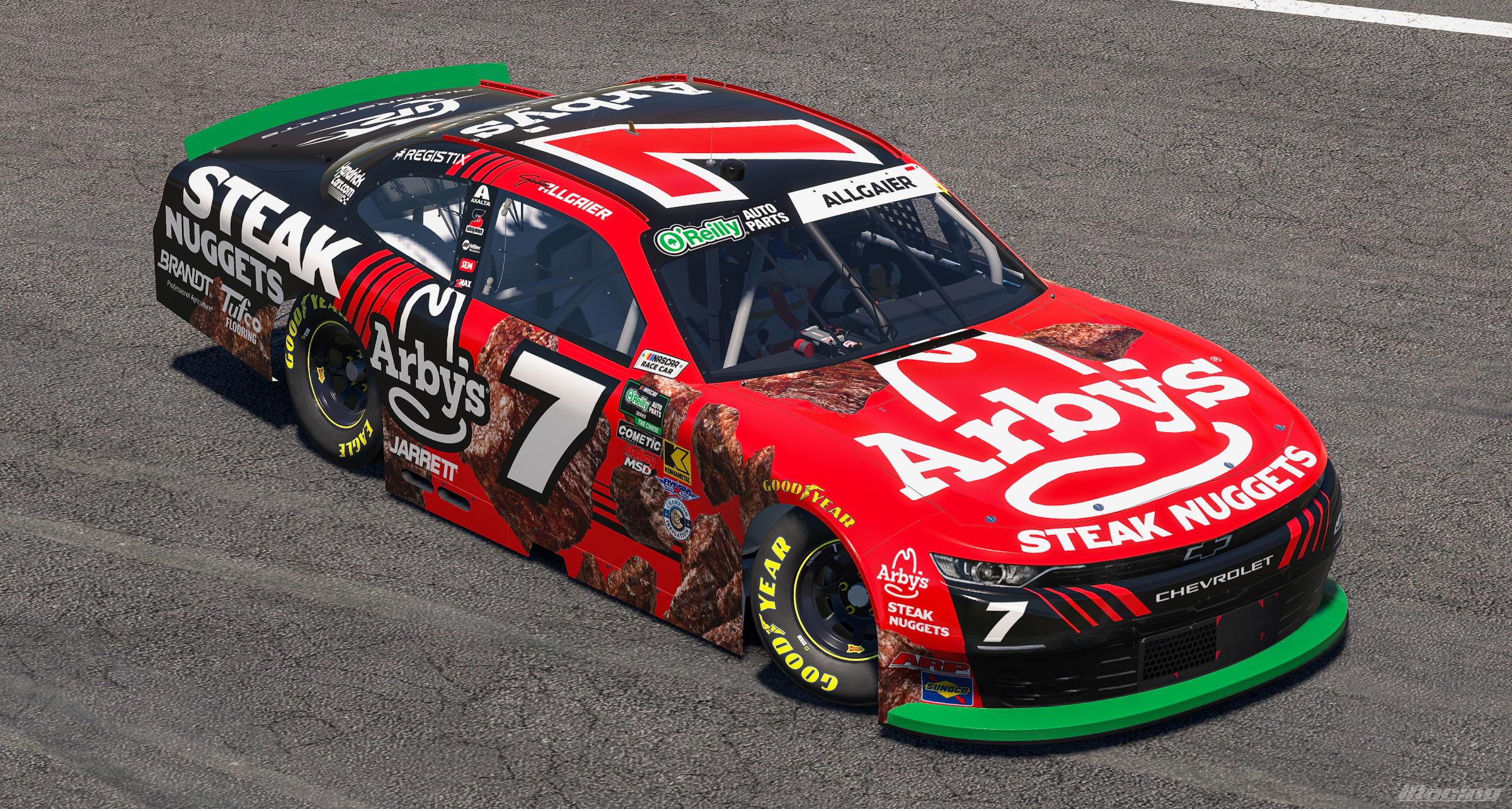 Preview of 2026 Justin Allgaier Arbys Steak Nuggets Chevrolet by Ryan A Williams