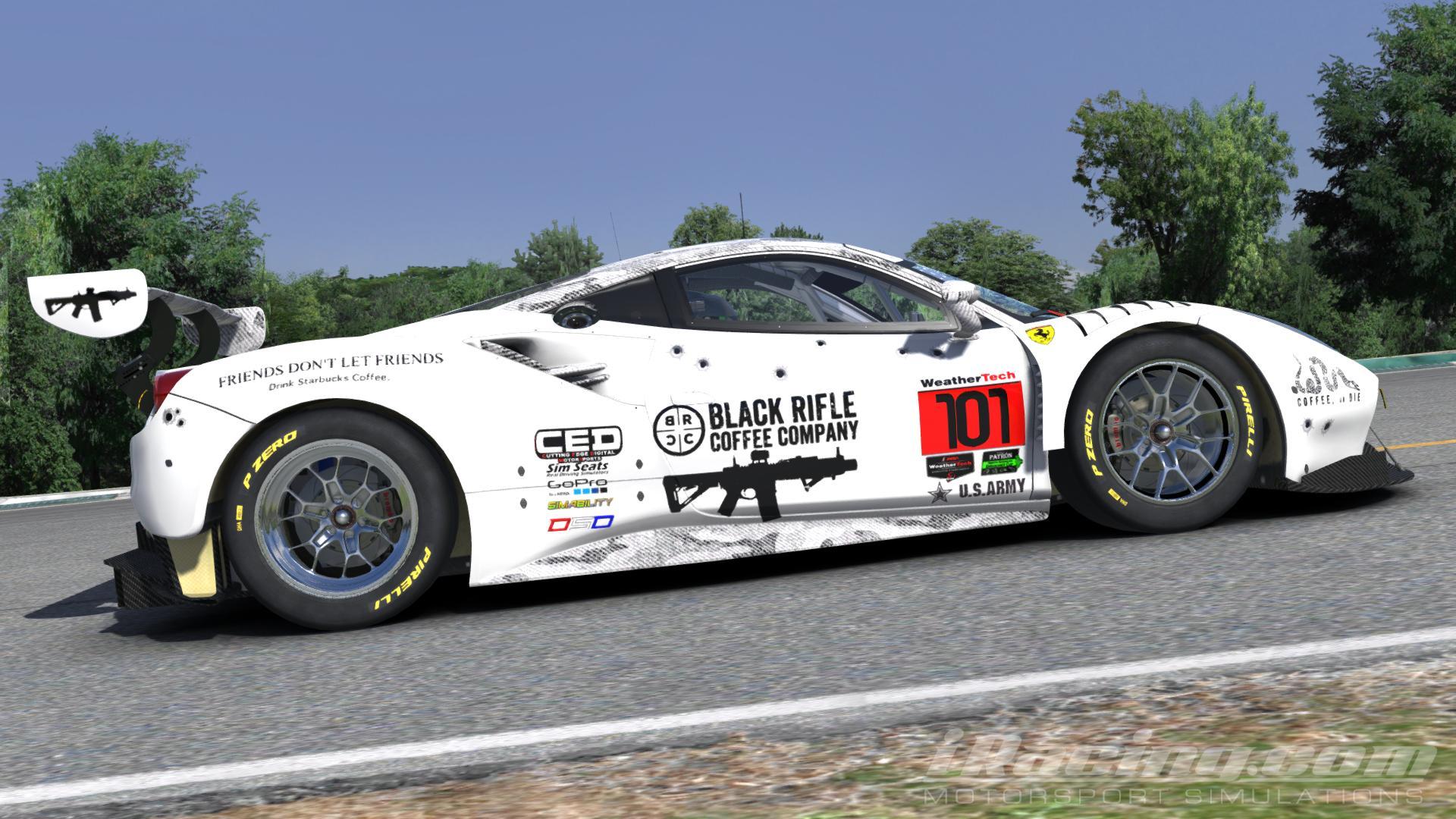 Black Rifle Coffee Arctic Camo Ferrari 488 by Marshall W. - Trading Paints