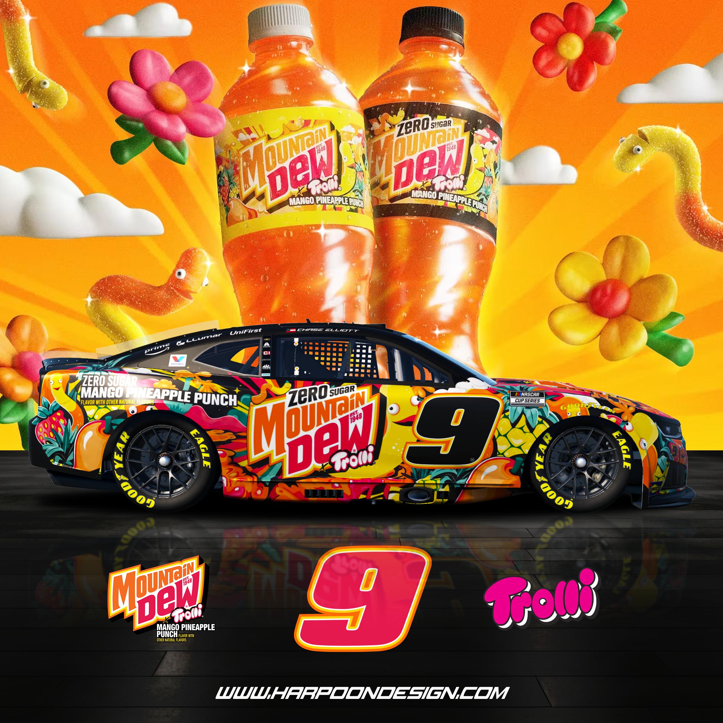 Preview of 2026 Chase Elliott Mt Dew Trolli Fantasy Chevrolet ZL1 by Brantley Roden