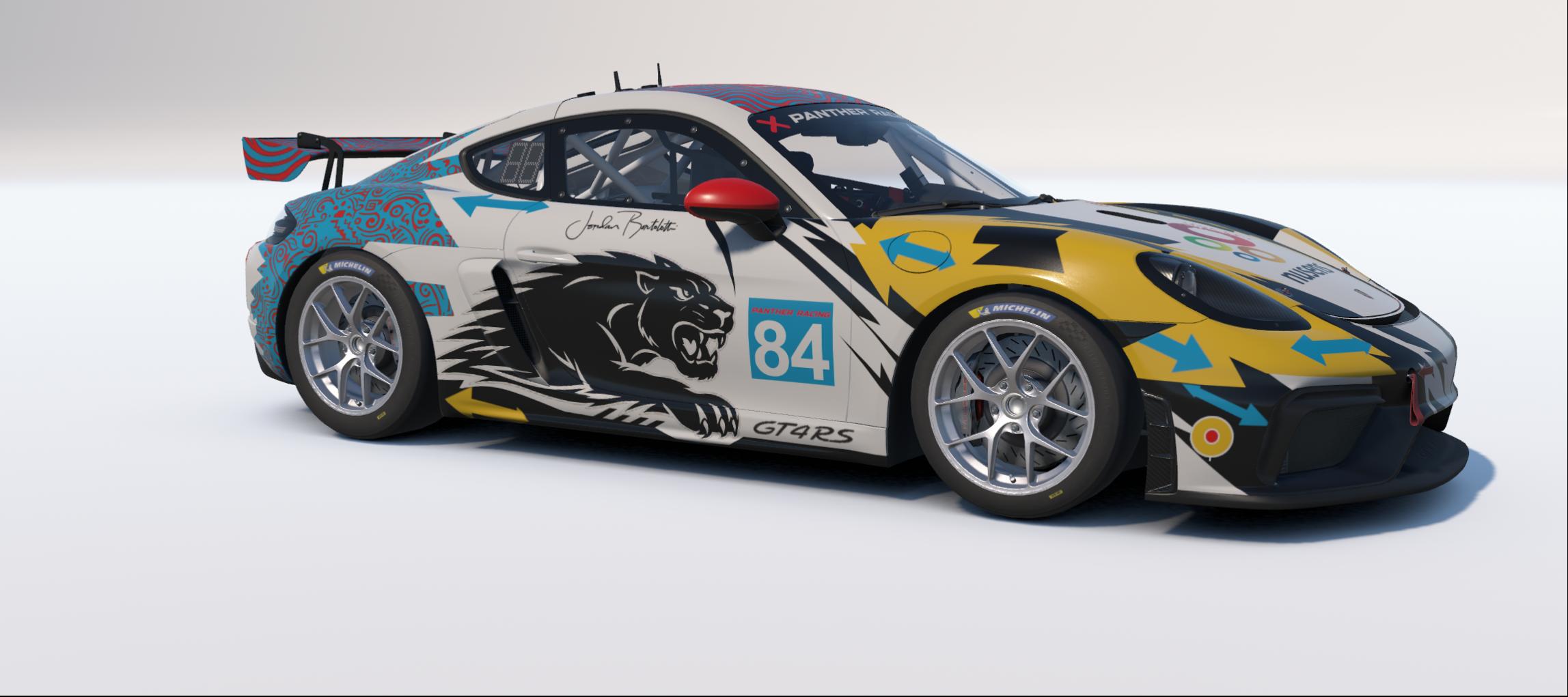 Preview of Jordan Bortolotti Panther Racing Custom Paint for Porsche Cayman 718 GT4 by Keith Archer