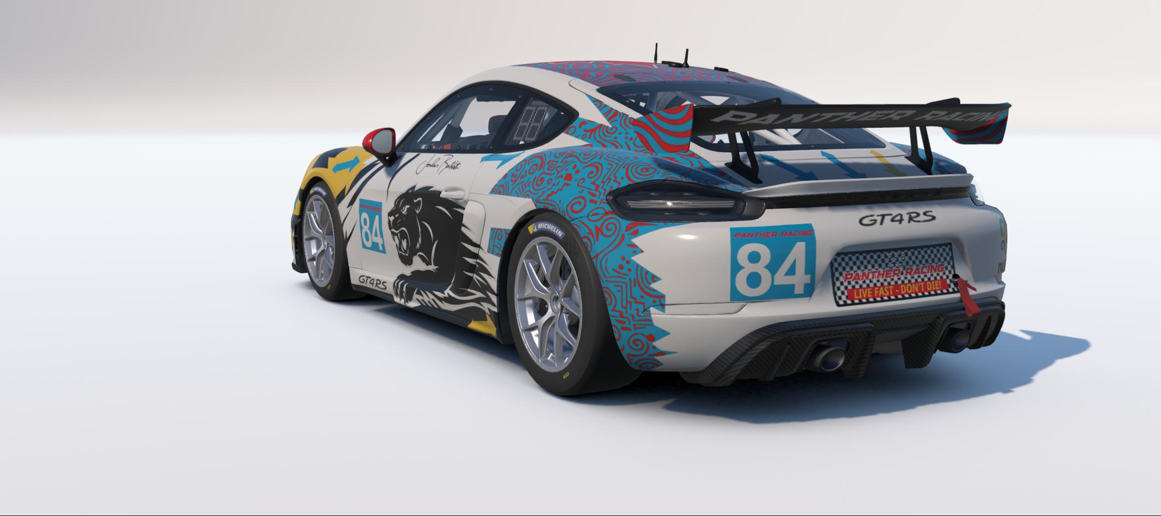 Preview of Jordan Bortolotti Panther Racing Custom Paint for Porsche Cayman 718 GT4 by Keith Archer