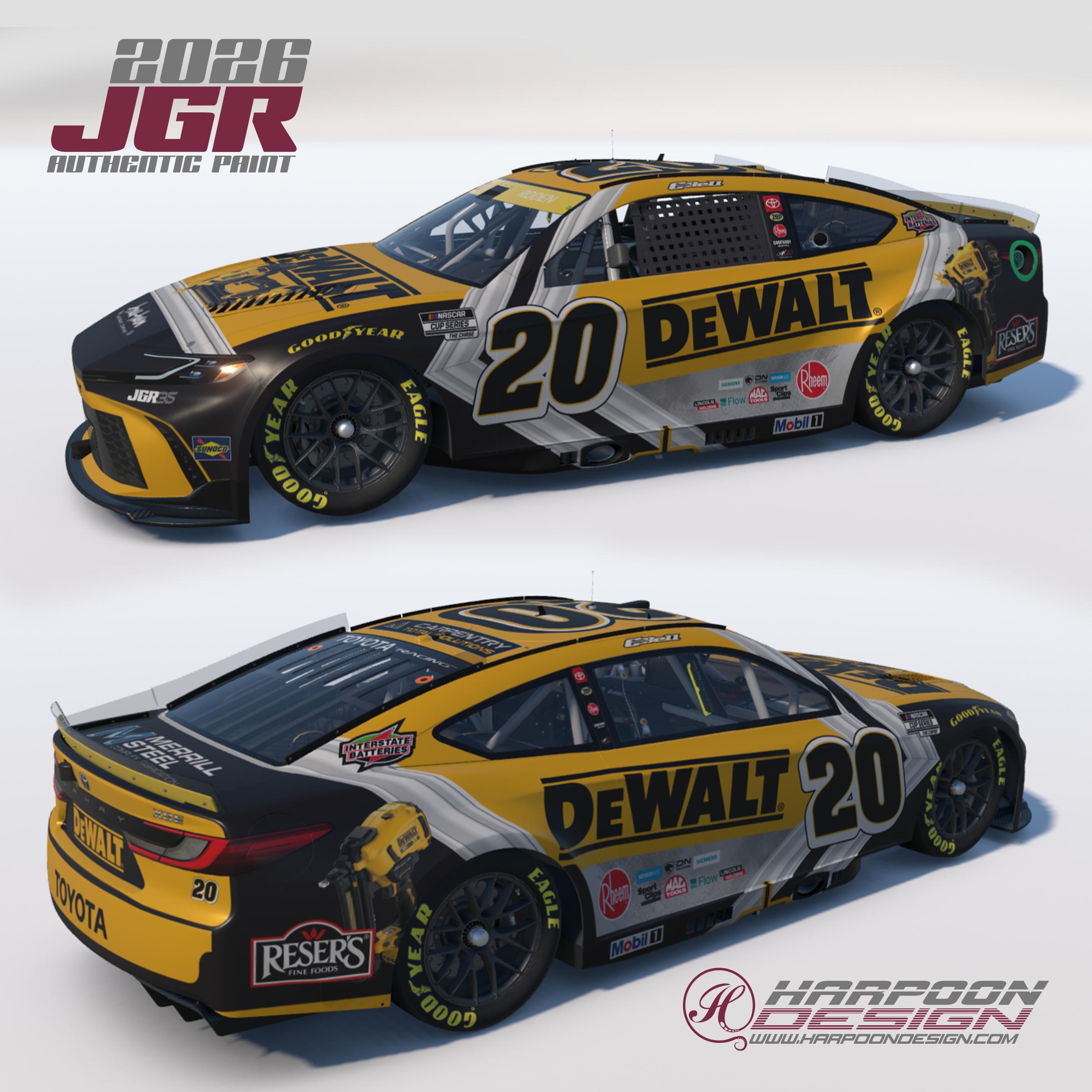 Preview of 2026 Christopher Bell Dewalt Carpentry Toyota Camry by Brantley Roden