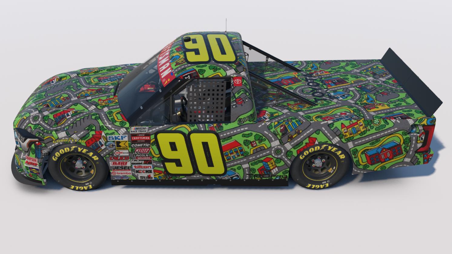 Preview of Car City Rug - Toyota Tundra NASCAR Trucks by Carson Rowland