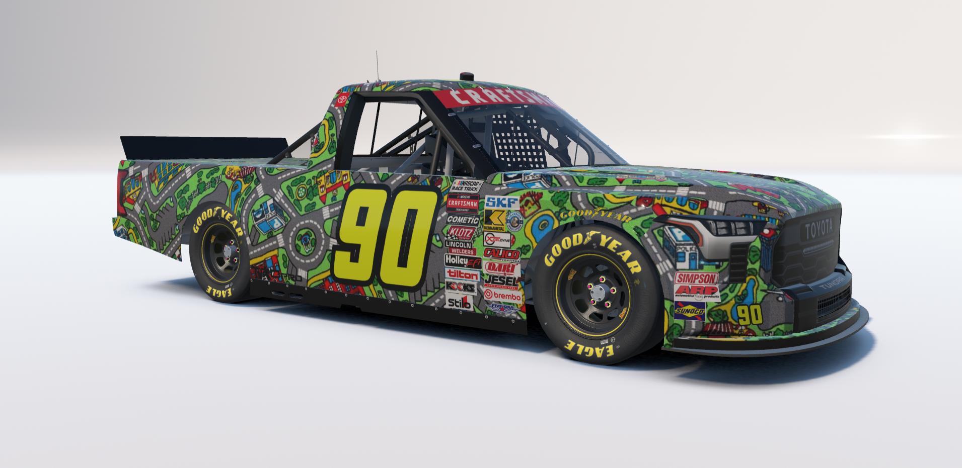 Preview of Car City Rug - Toyota Tundra NASCAR Trucks by Carson Rowland