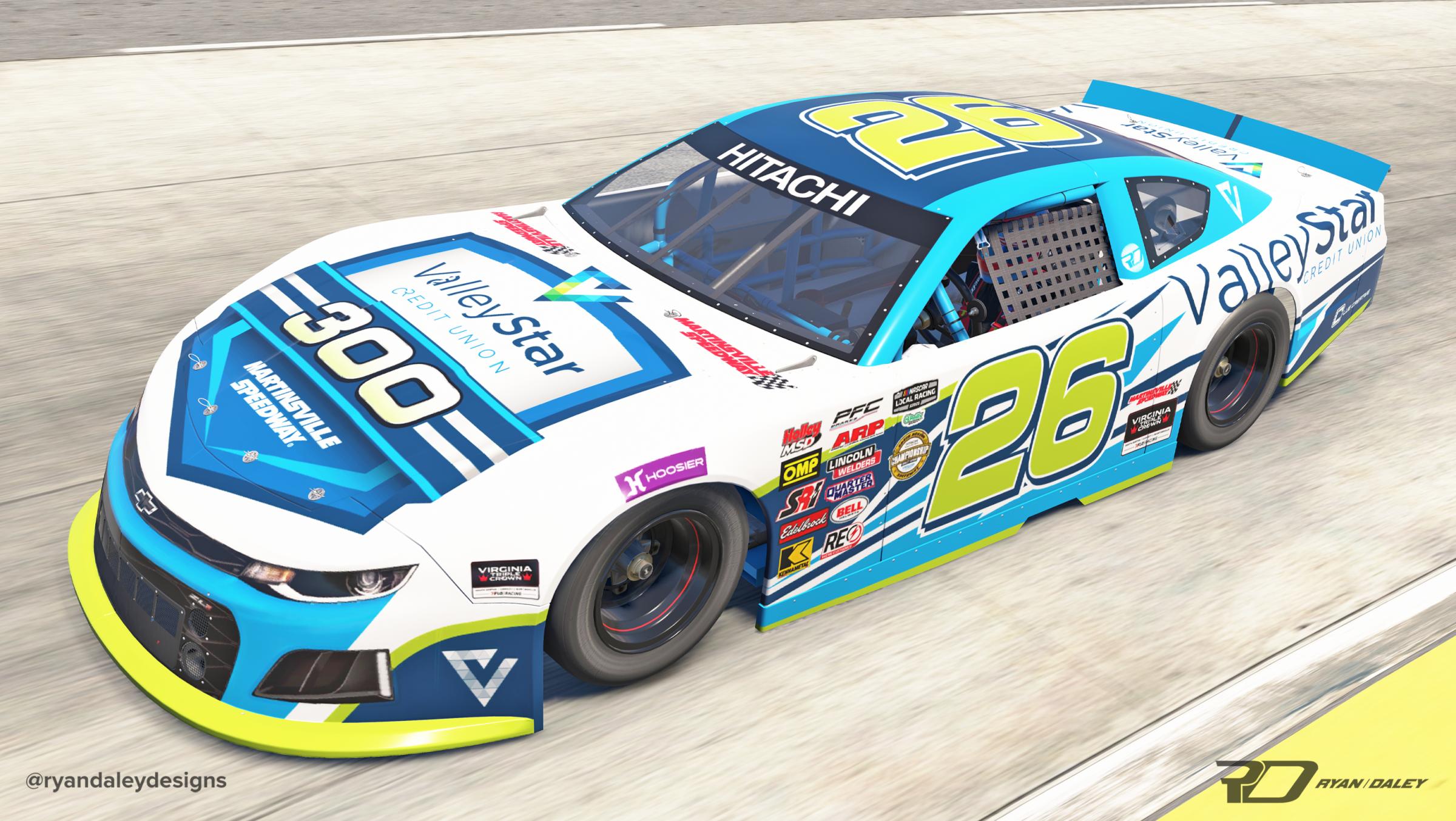 Preview of 2026 Valley Star Credit Union 300 Martinsville Show Car No Numbers by Ryan Daley
