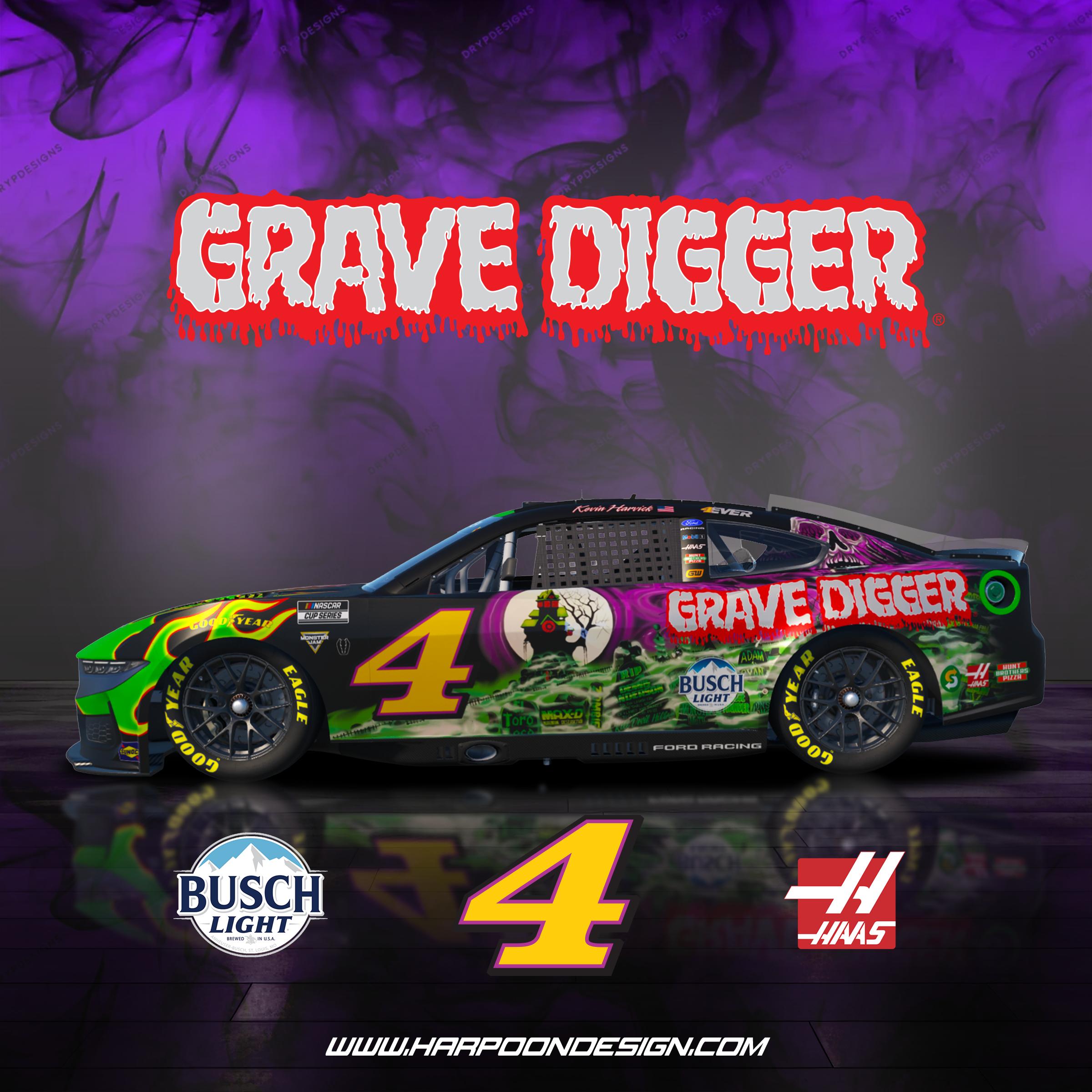 Preview of 2026 Kevin harvick Grave Digger Ford Mustang Nextgen Fantasy No Num by Brantley Roden