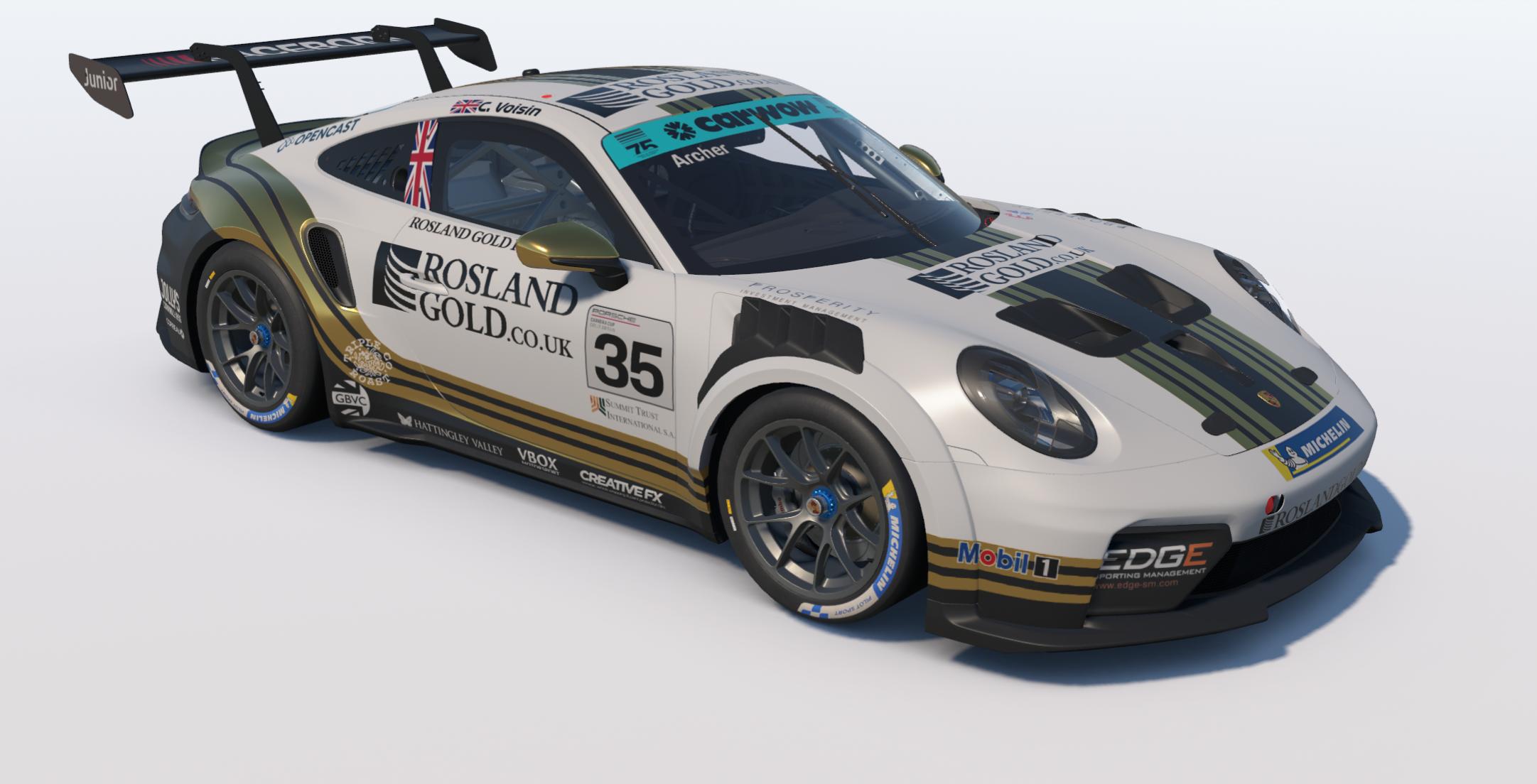 Preview of Callum Voisin - Car #35 Rosland Gold Racing - Porsche Carrera Cup GB 2026 by Keith Archer
