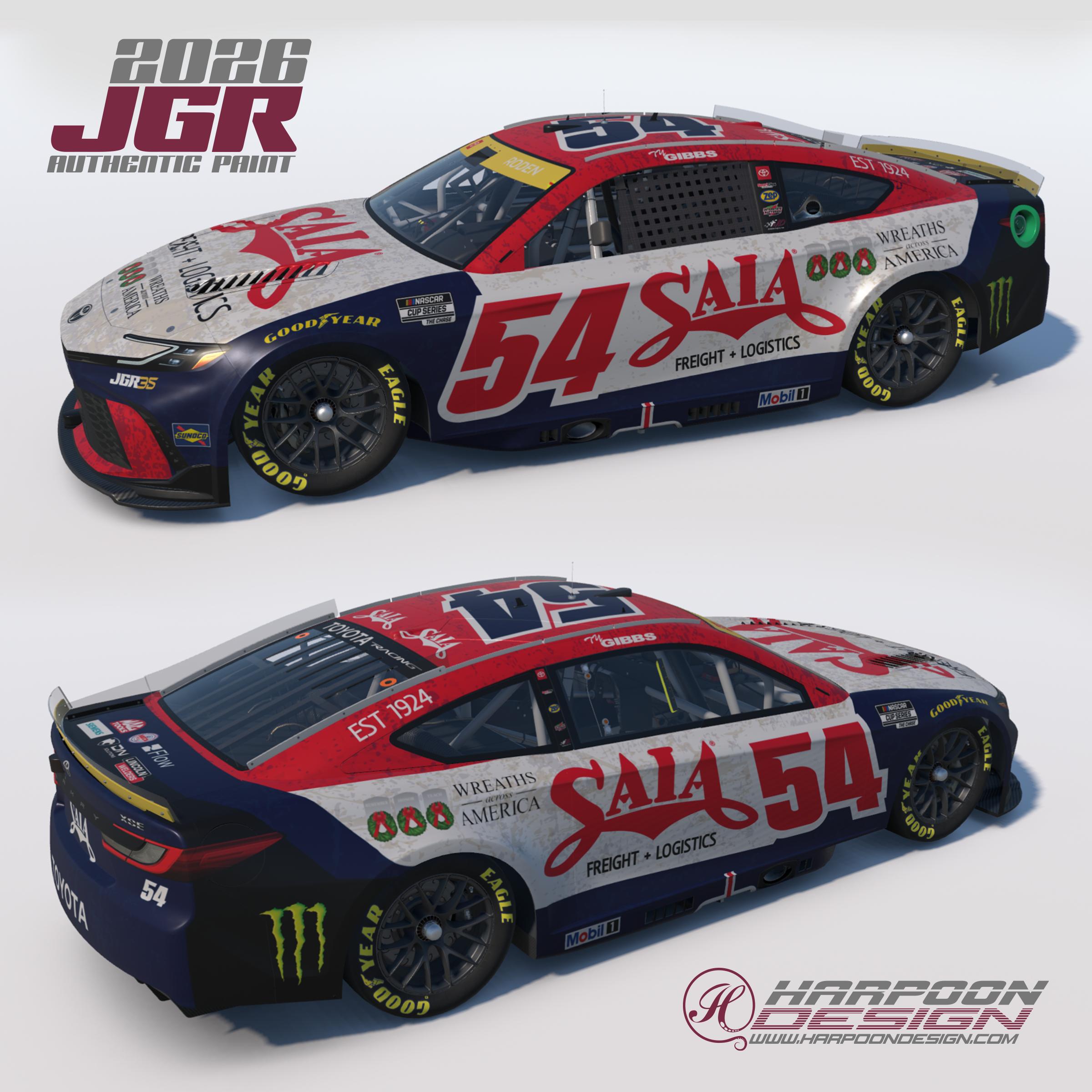 Preview of 2026 Ty Gibbs SAIA Wreaths Toyota Camry by Brantley Roden