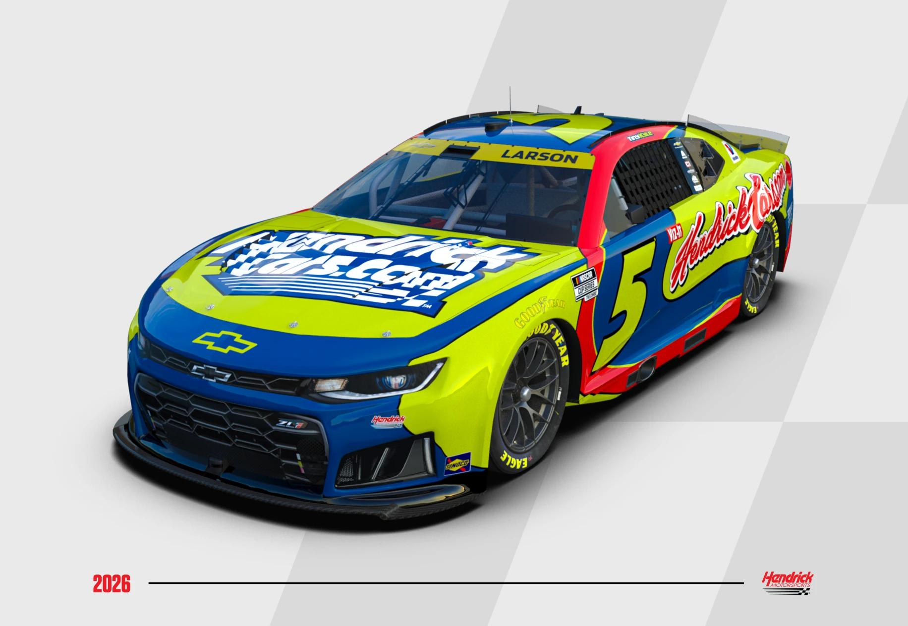 Preview of Kyle Larson #5 Hendrick Cars Kyle Busch Tribute 2026 NASCAR Cup Series The Chase by Ryan Broderick