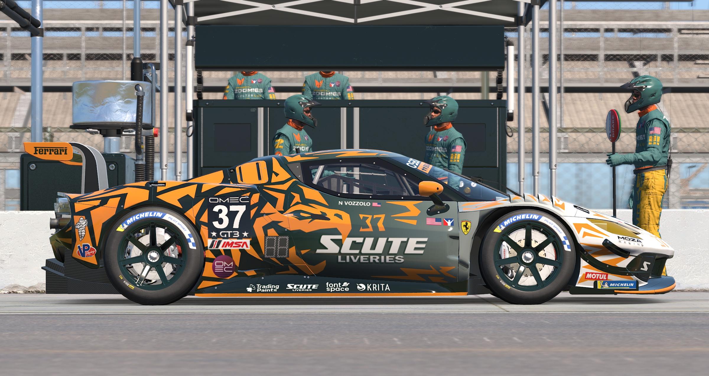Preview of Scute Liveries Ferrari 296 GT3 "SnapJaw" v1.1 by Patrick Cantrell