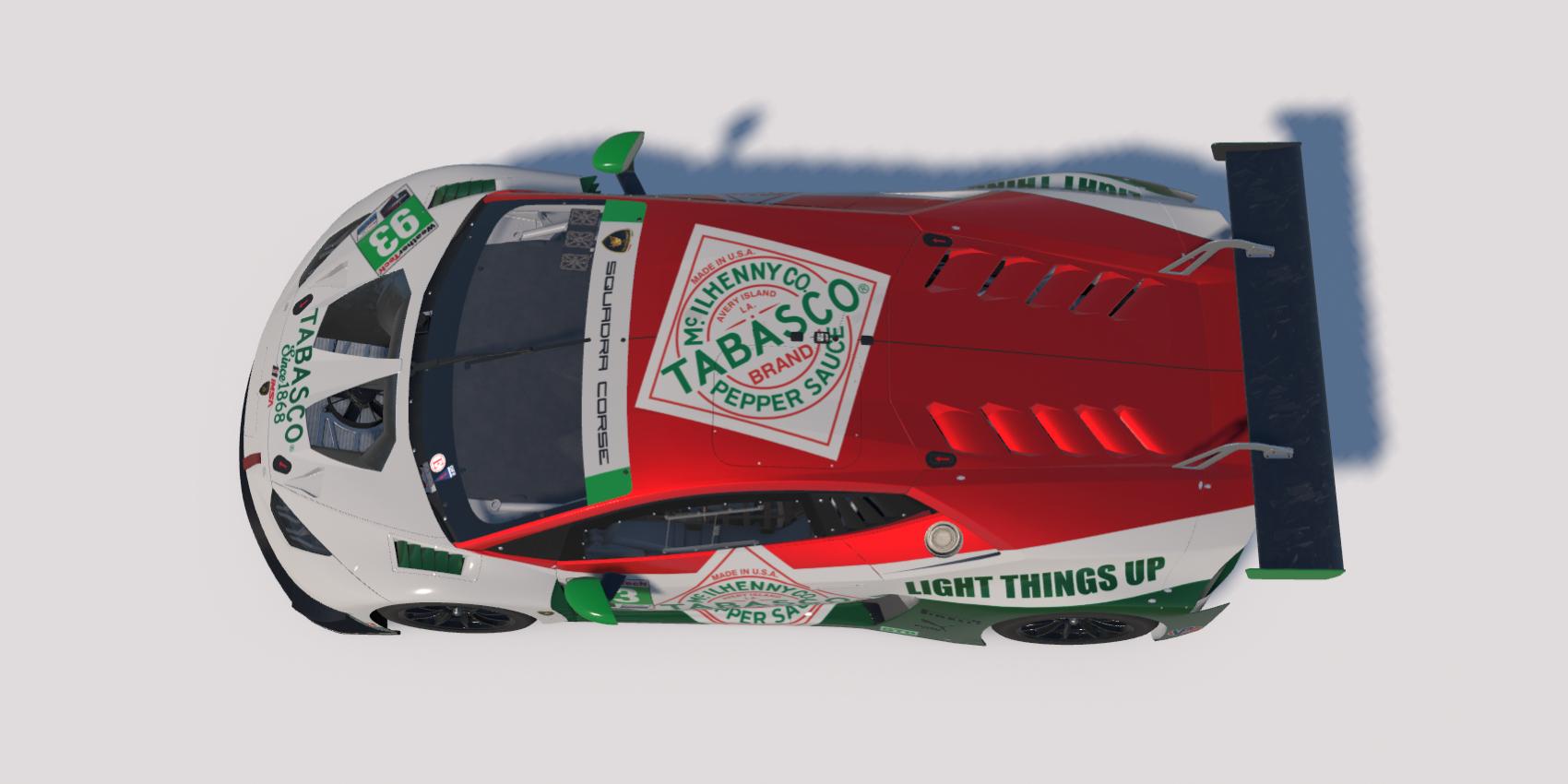 Preview of Tabasco livery for Huracan GT3 by Clyde S.