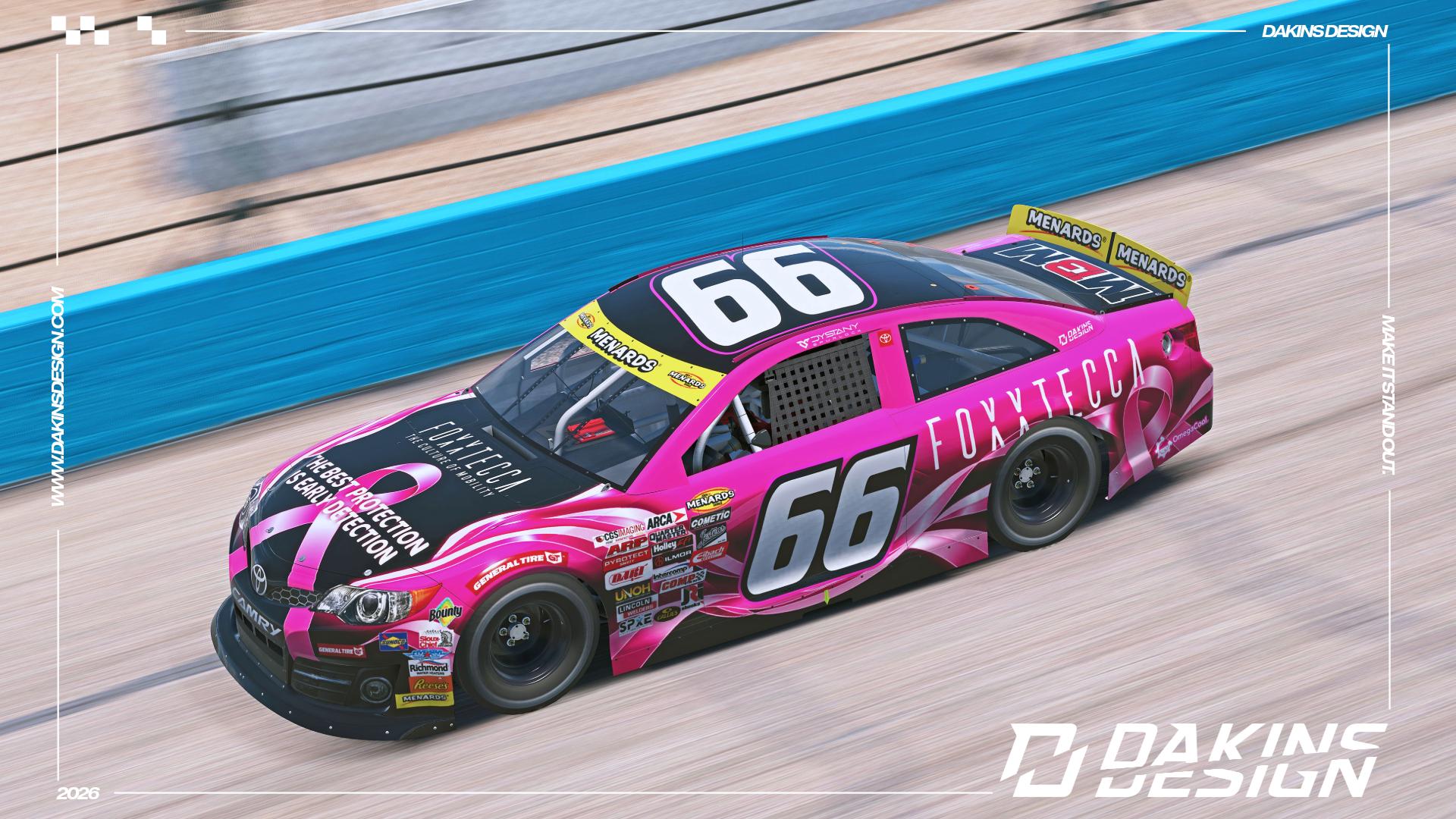 Preview of OFFICIAL SIM-STAMPED #66 Foxxtecca x MBM Motorsports Dystany Spurlock ARCA Menards Toyota Camry - Phoenix by Jason Dakins