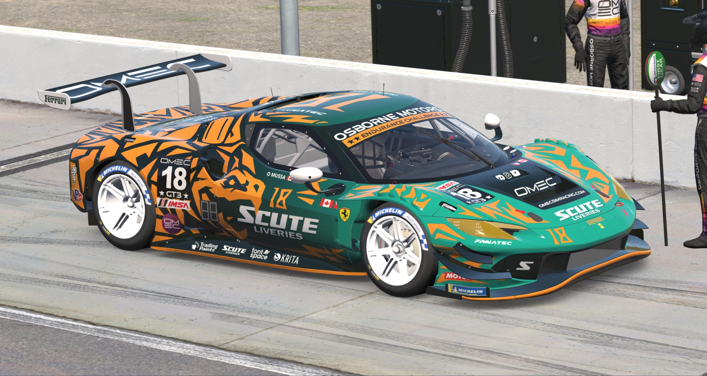 Preview of Scute Liveries Ferrari 296 GT3 "SnapJaw" v1.2 by Patrick Cantrell