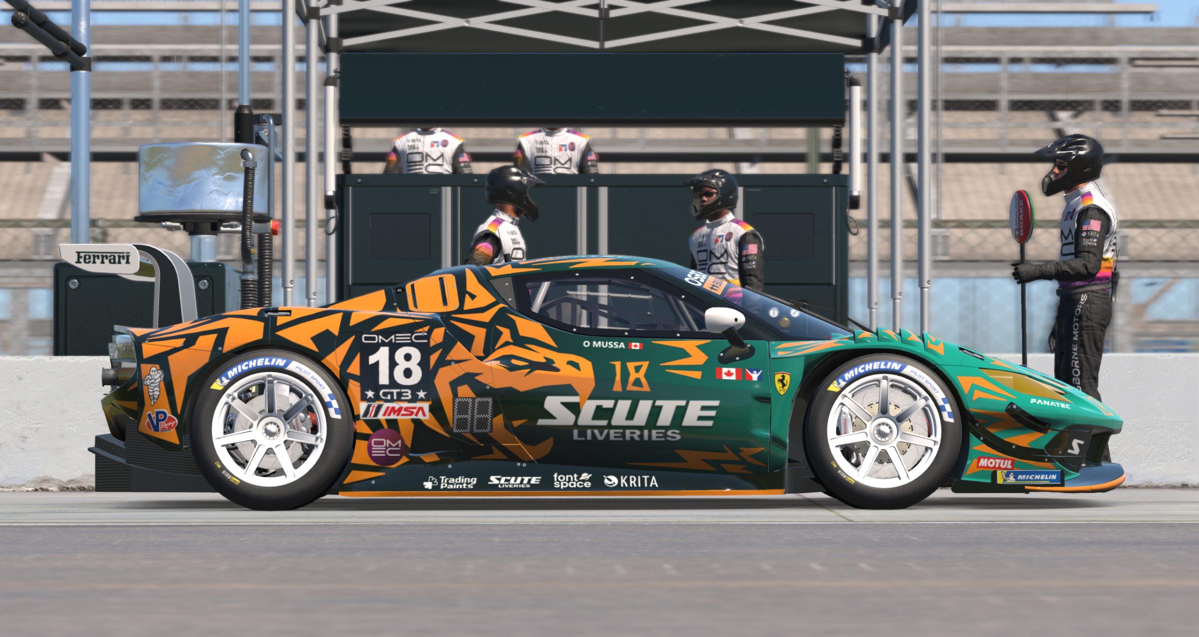Preview of Scute Liveries Ferrari 296 GT3 "SnapJaw" v1.2 by Patrick Cantrell