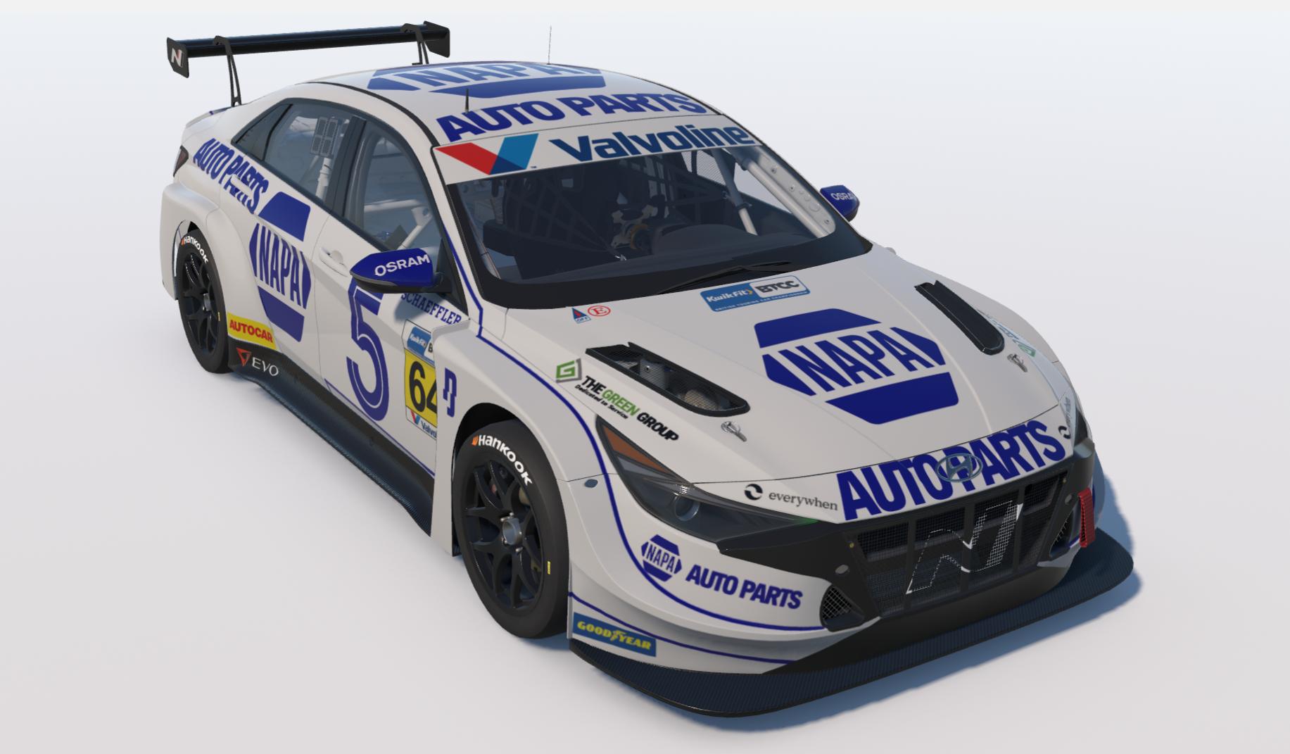 Preview of NAPA Auto Parts BTCC themed paint for Hyundai Elantra N TCR by Keith Archer