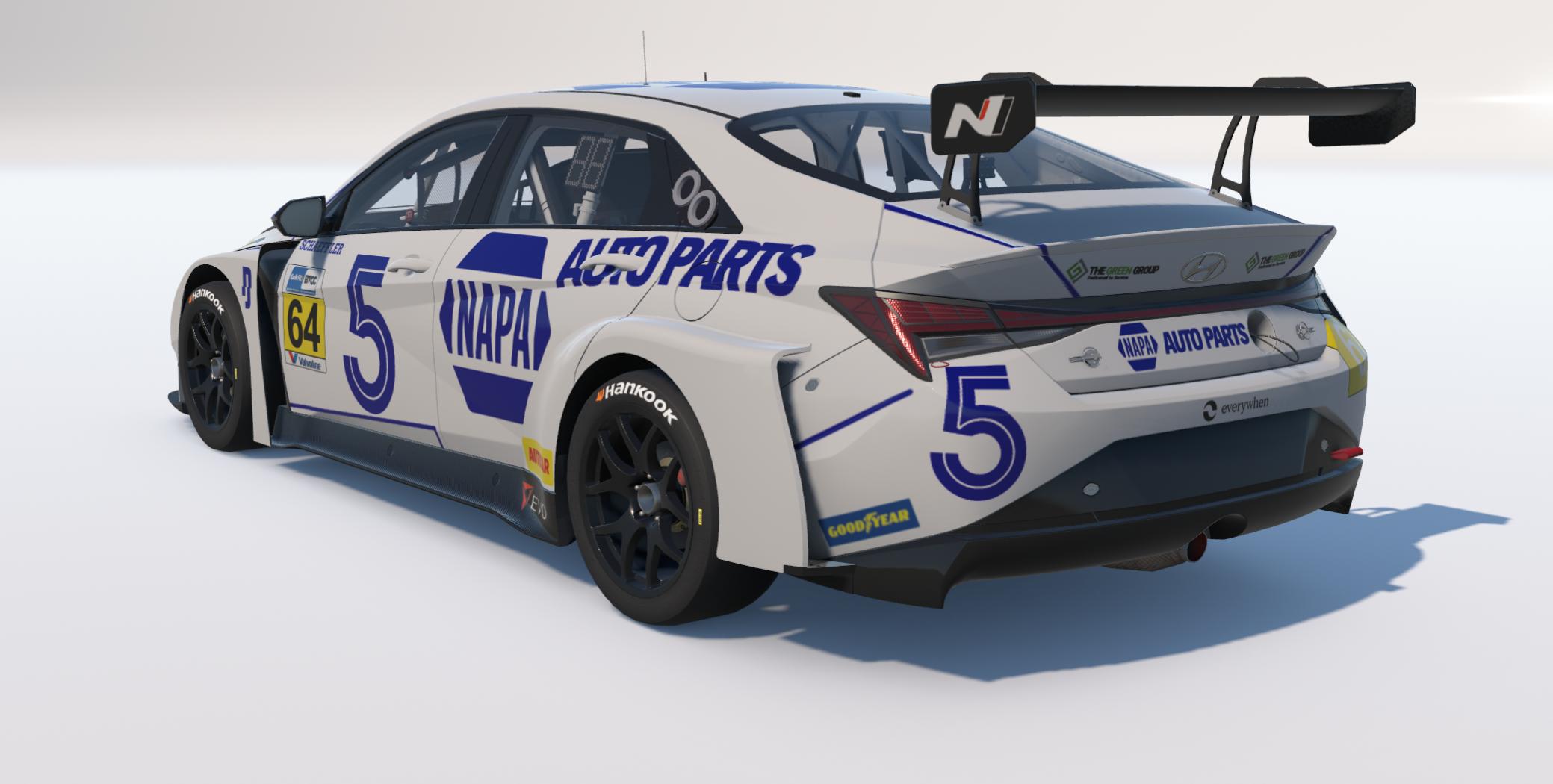 Preview of NAPA Auto Parts BTCC themed paint for Hyundai Elantra N TCR by Keith Archer