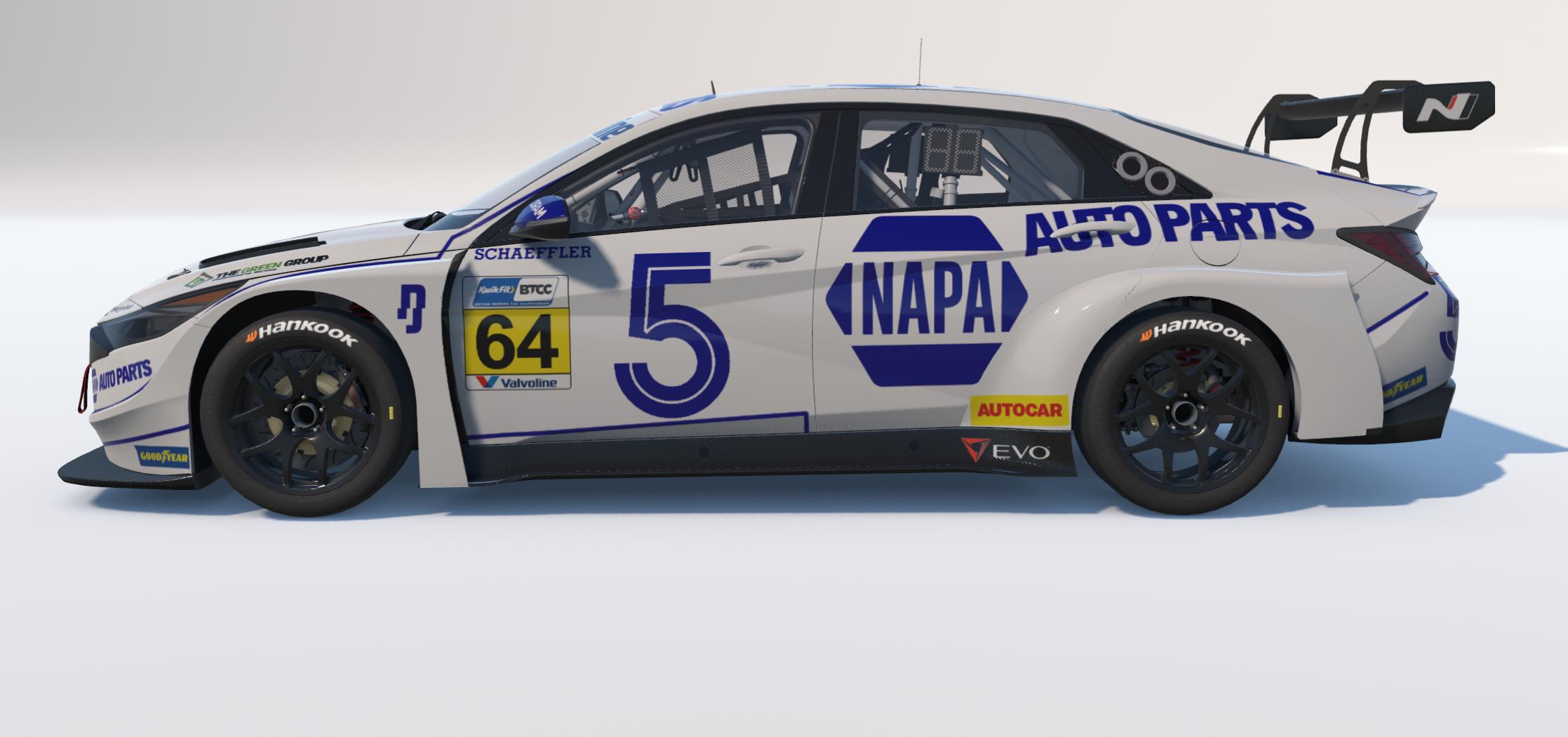 Preview of NAPA Auto Parts BTCC themed paint for Hyundai Elantra N TCR by Keith Archer