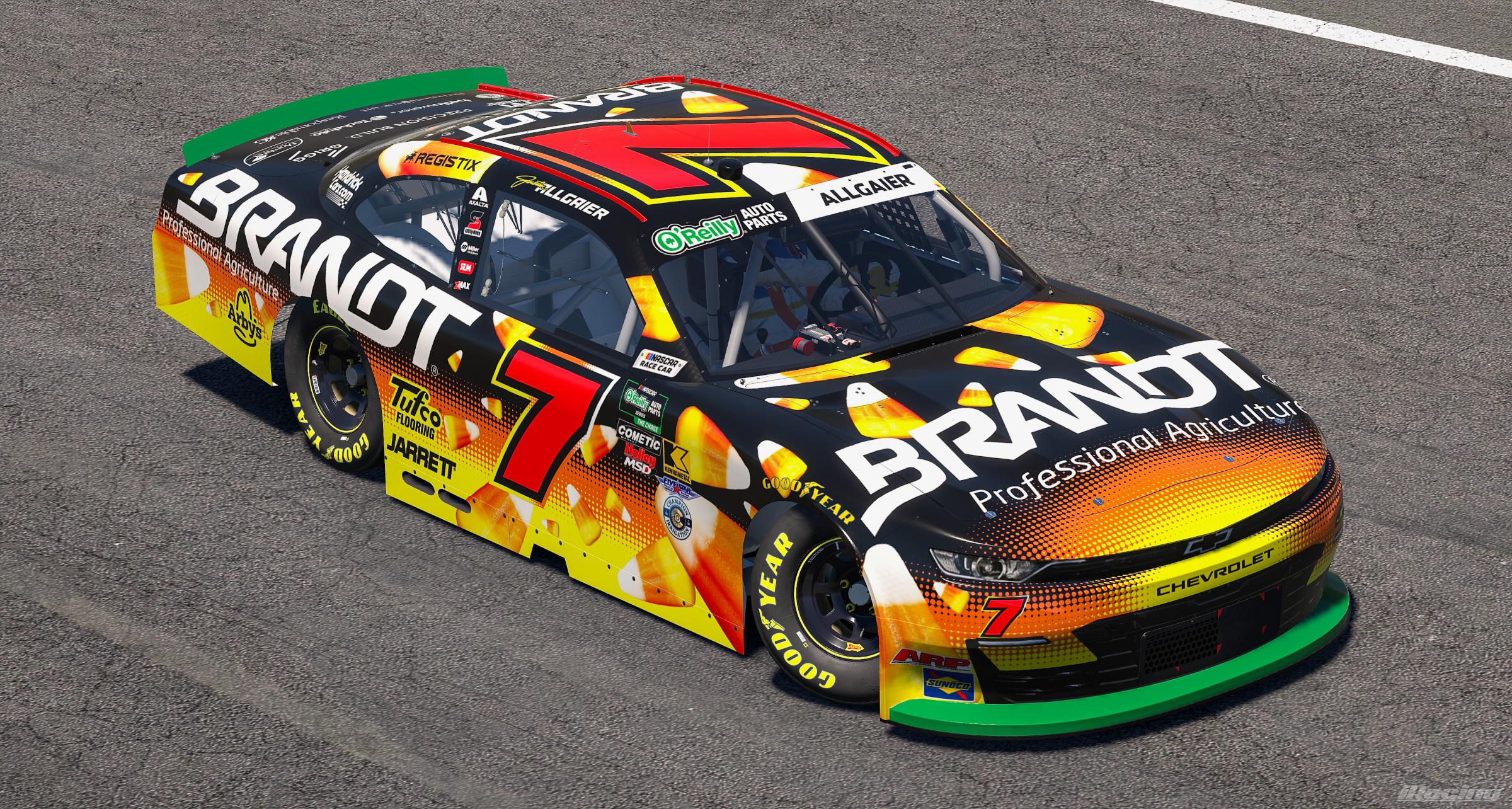 Preview of 2026 Justin Allgaier BRANDT Candy Corn Chevrolet by Ryan A Williams