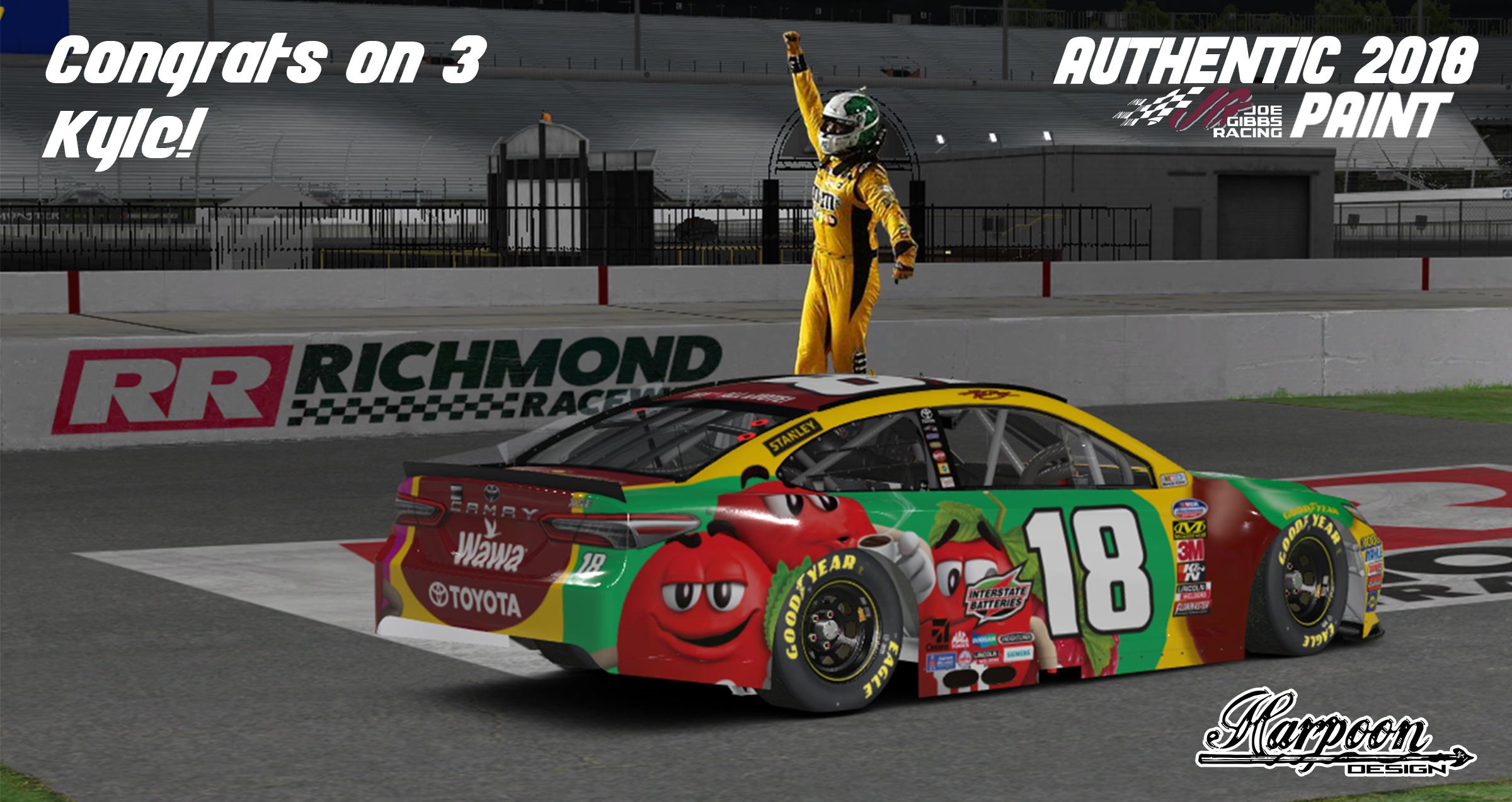 Preview of 2018 JGR Authentic Kyle Busch M&M Flavor Vote Camry *Winner* by Brantley Roden