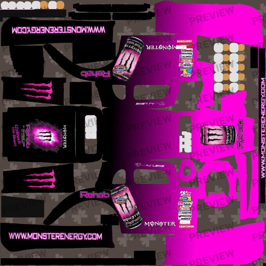 Monster Rehab Pink Legend by AJ Lewis Trading Paints