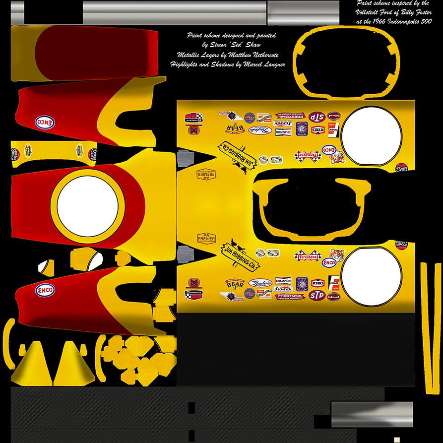 Preview of Billy Foster Vollsted Ford 1966 Indianapolis 500 inspired Lotus 49 by Simon J Shaw